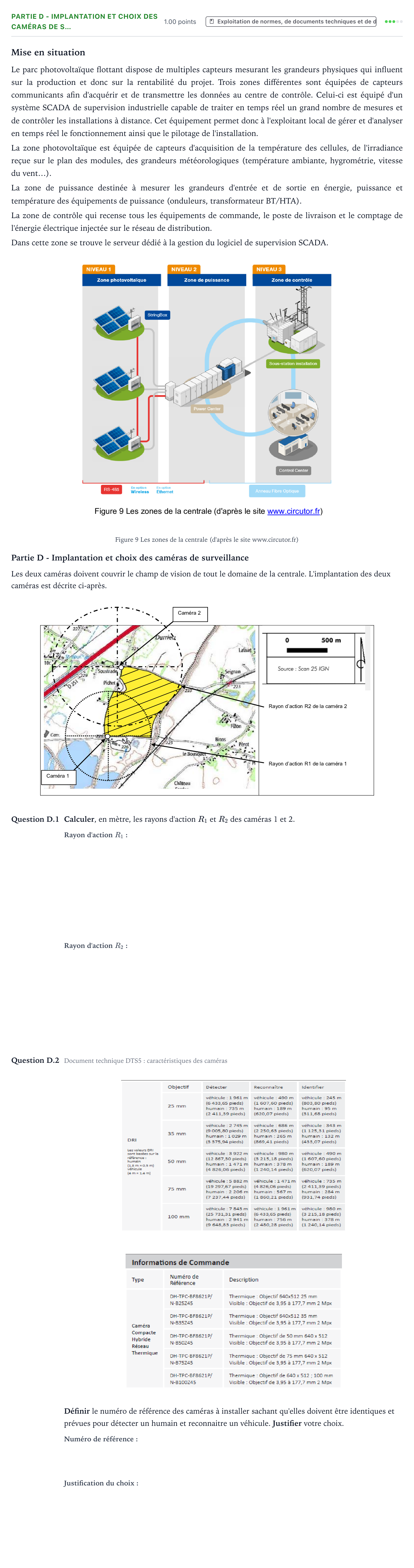 Énoncé: Partie D - Implantation et choix des caméras de s… · Bac STI2D Ingénierie, Innovation et Développement Durable Métropole remplacement - SIN 2024