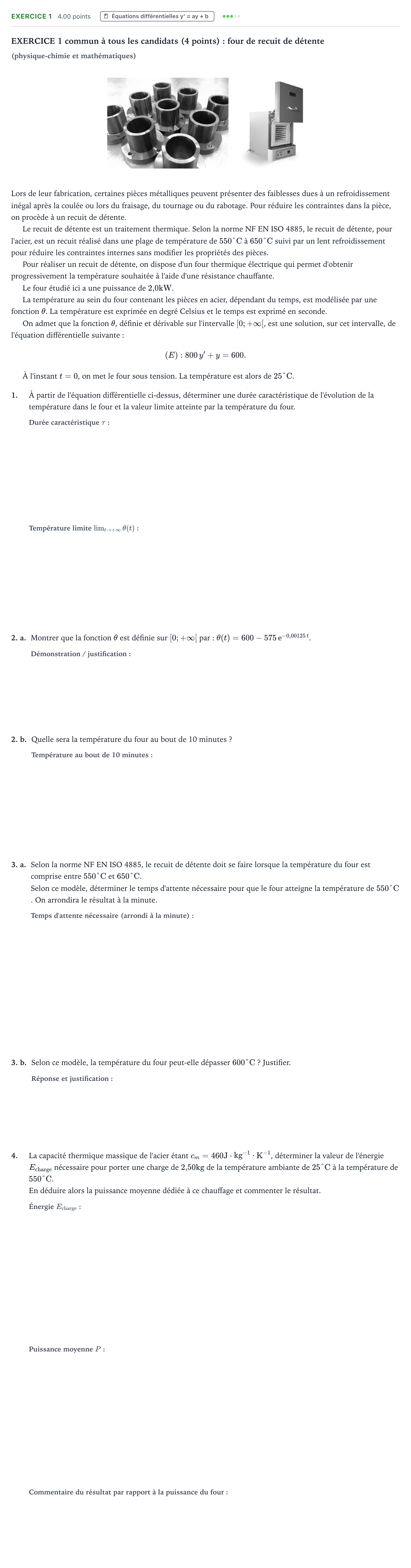 Énoncé: Exercice 1 · Bac STI2D Physique-Chimie et Mathématiques Métropole Candidat libre 2021