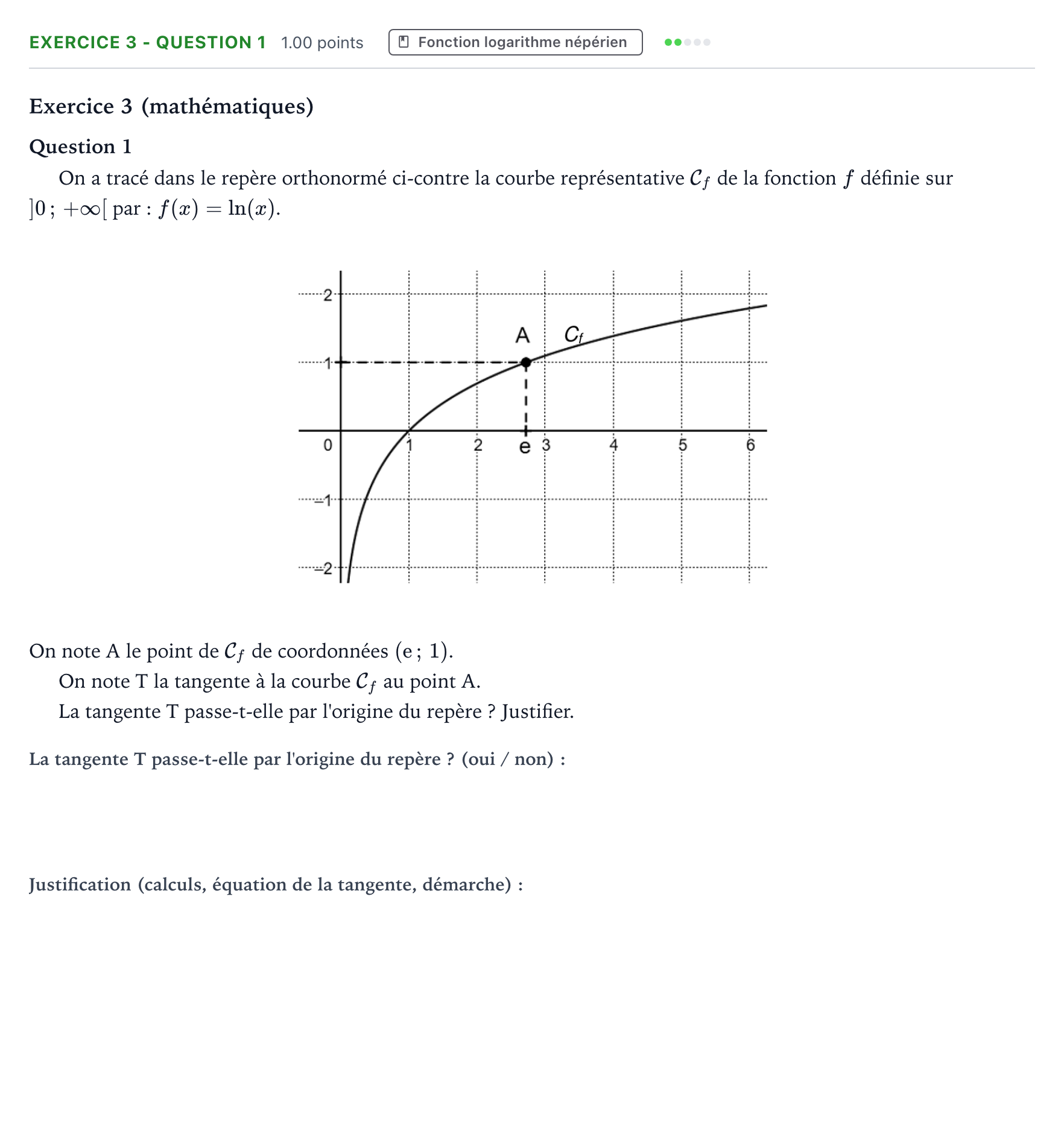 Énoncé: Exercice 3 - Question 1 · Bac STI2D Physique-Chimie et Mathématiques Métropole Candidat libre 2021