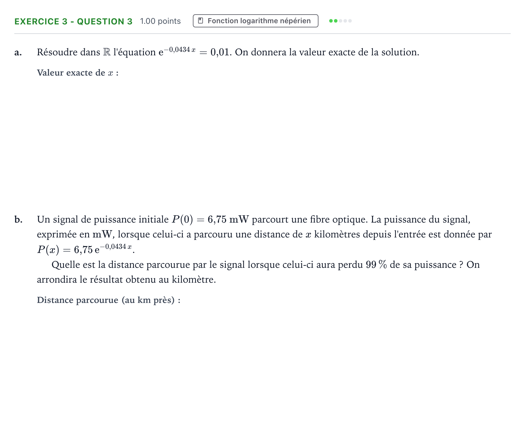 Énoncé: Exercice 3 - Question 3 · Bac STI2D Physique-Chimie et Mathématiques Métropole Candidat libre 2021