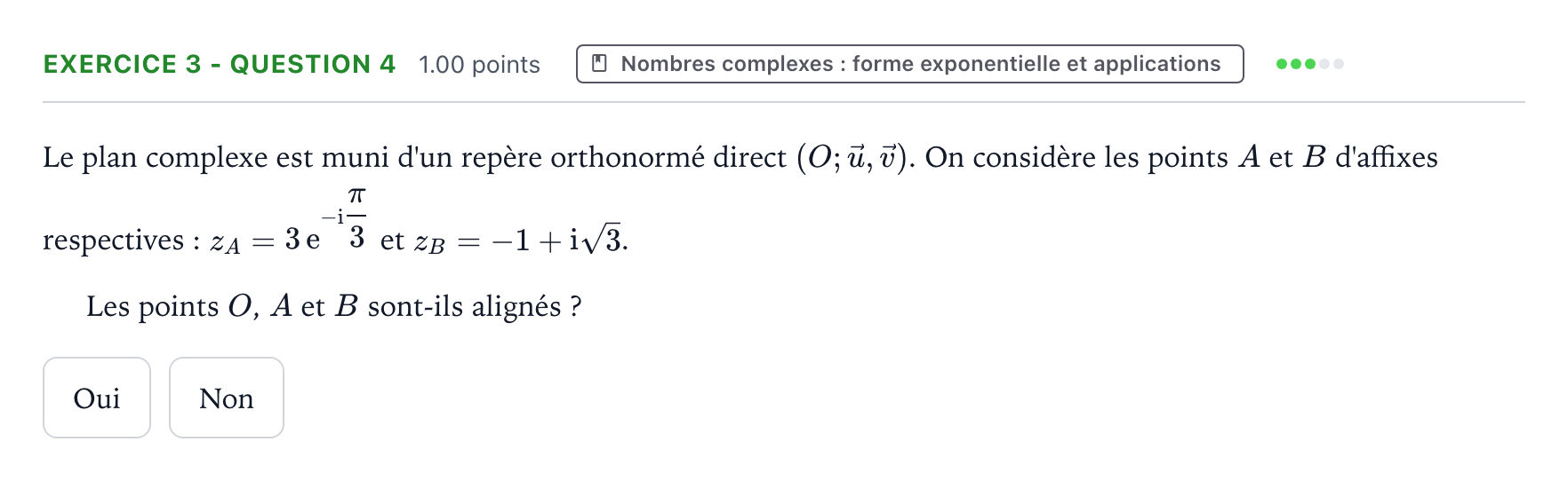 Énoncé: Exercice 3 - Question 4 · Bac STI2D Physique-Chimie et Mathématiques Métropole Candidat libre 2021
