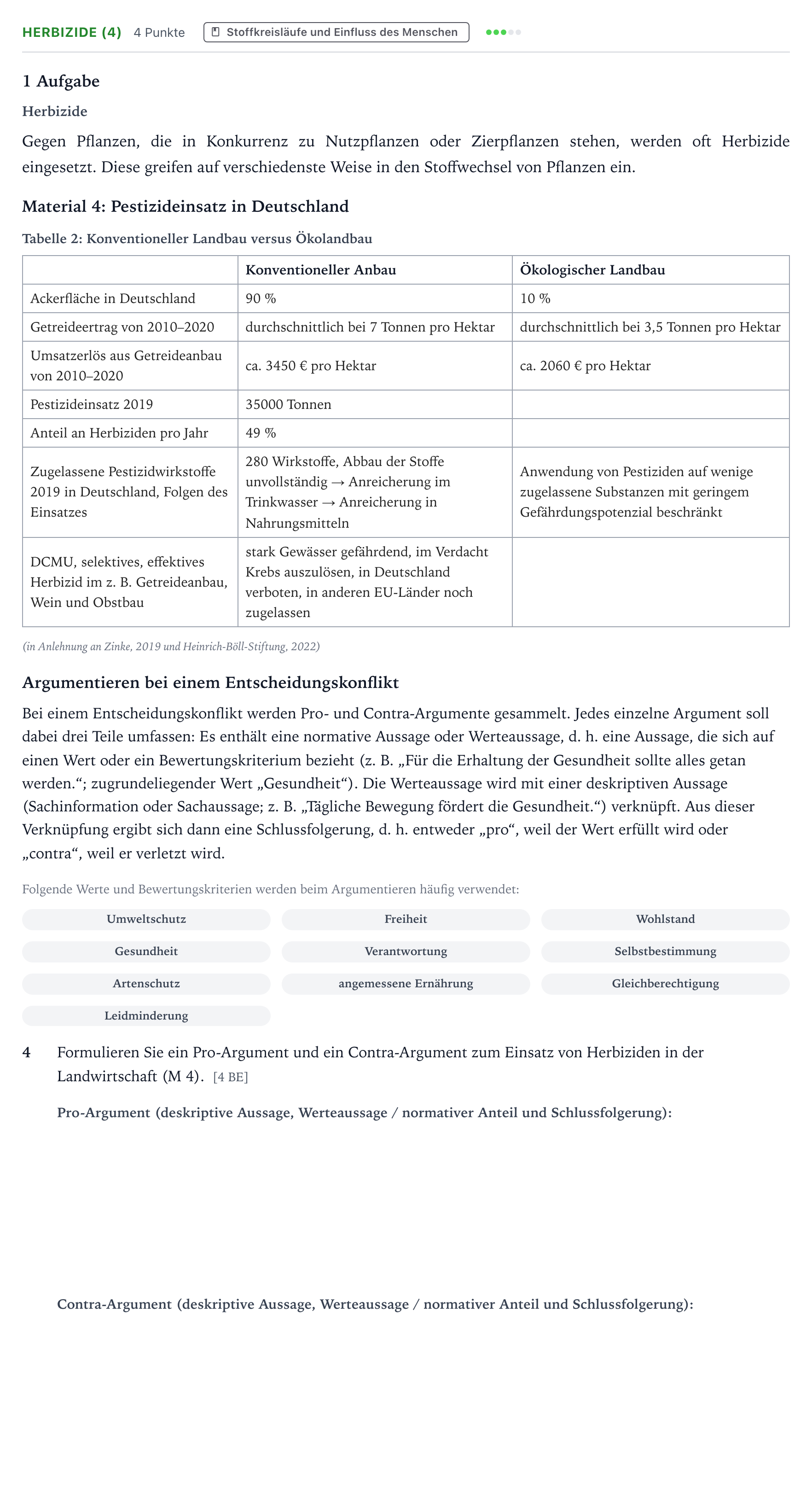 Aufgabenstellung: Aufgabe Herbizide (4) – Stoffkreisläufe und Einfluss des… · Abitur NRW Biologie GK · Herbizide-GN 2025