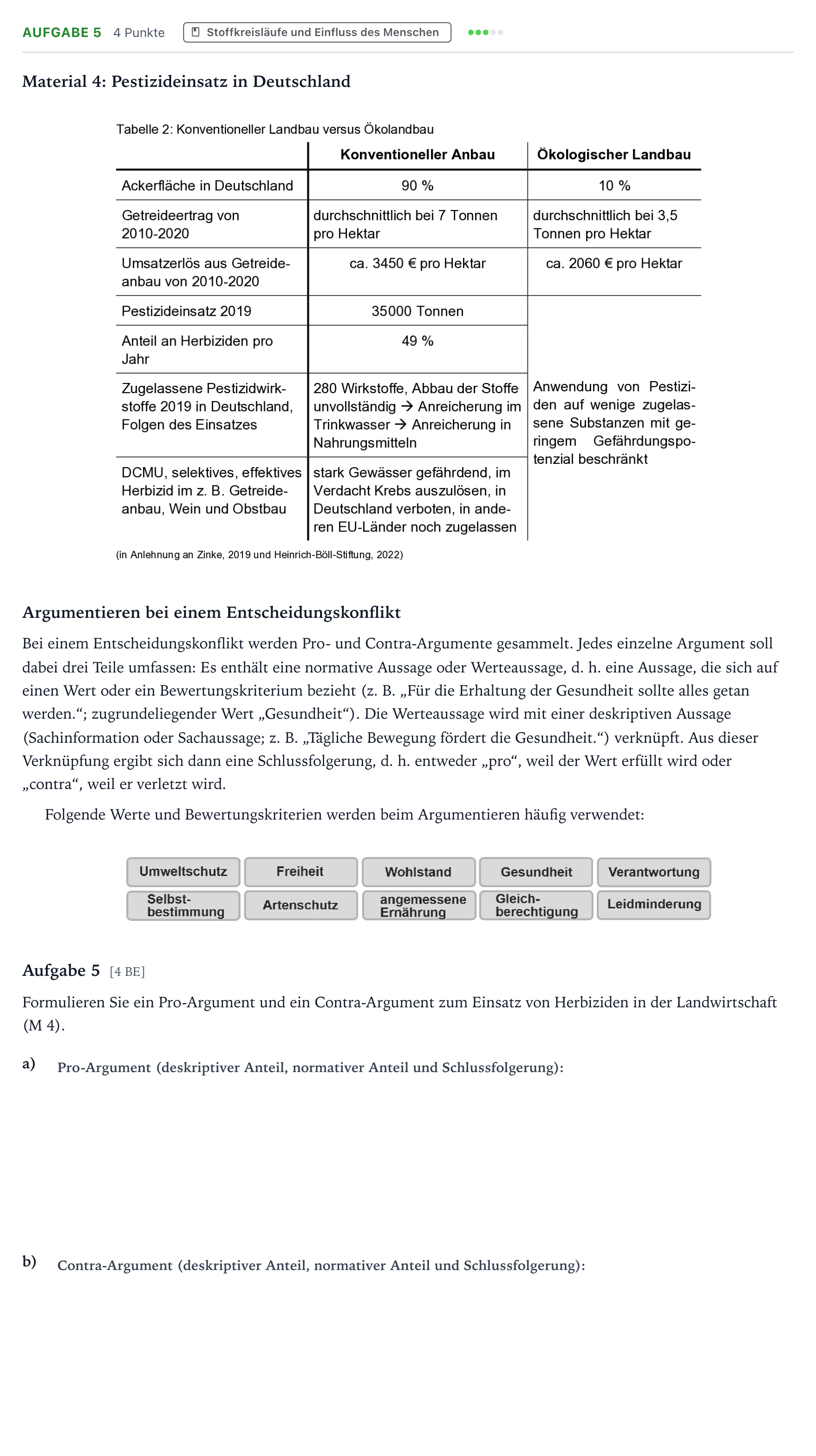 Aufgabenstellung: Aufgabe 5 · Abitur NRW Biologie LK · Herbizide-EN 2025