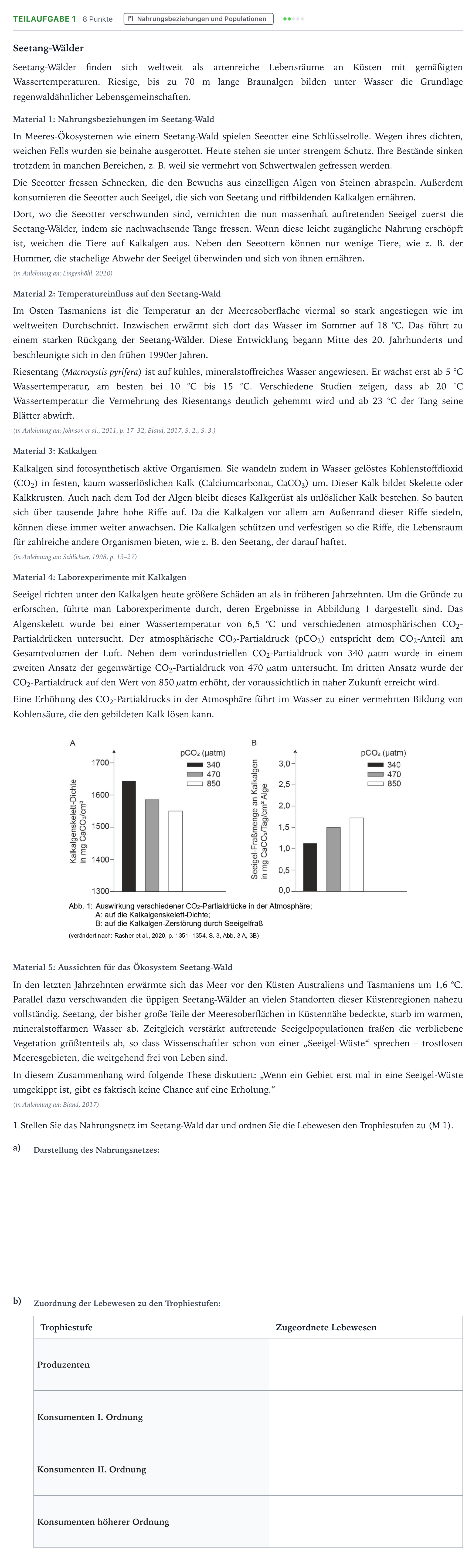 Aufgabenstellung: Teilaufgabe 1 - Nahrungsbeziehungen und Populatio… · Abitur NRW Biologie LK · Seetang-Wälder 2025