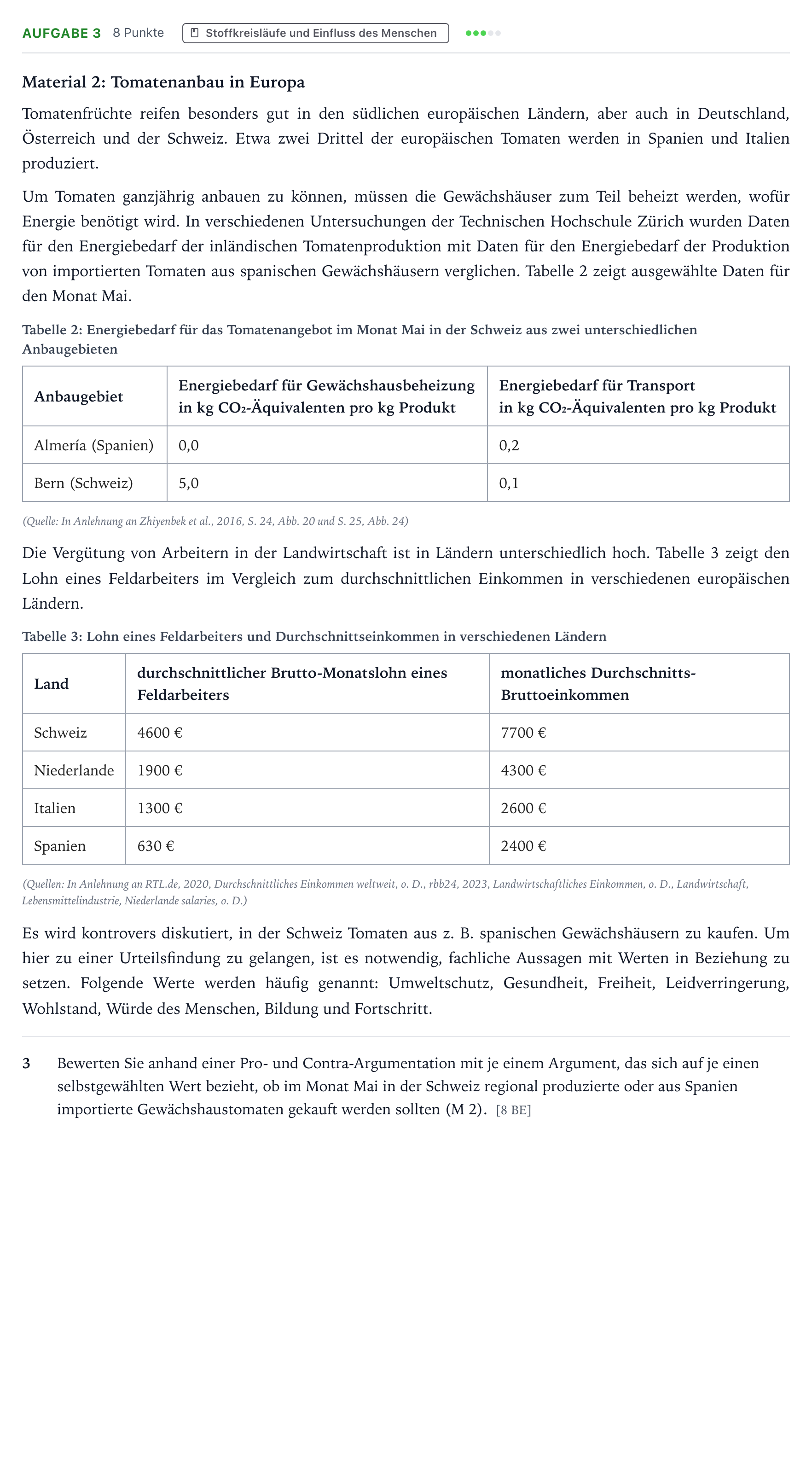 Aufgabenstellung: Aufgabe 3 · Abitur NRW Biologie LK · Tomaten-EN 2026