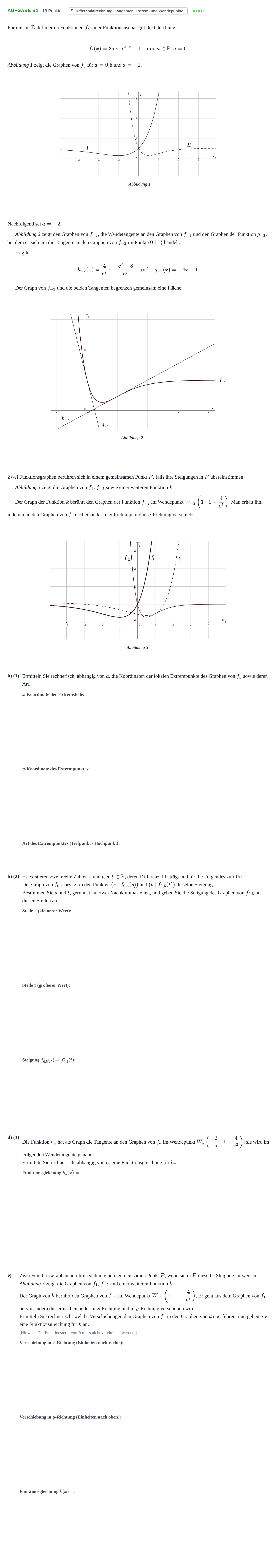 Aufgabenstellung: Aufgabe B1 - Differentialrechnung · Abitur NRW Mathematik LK · Nachtermin · CAS 2021