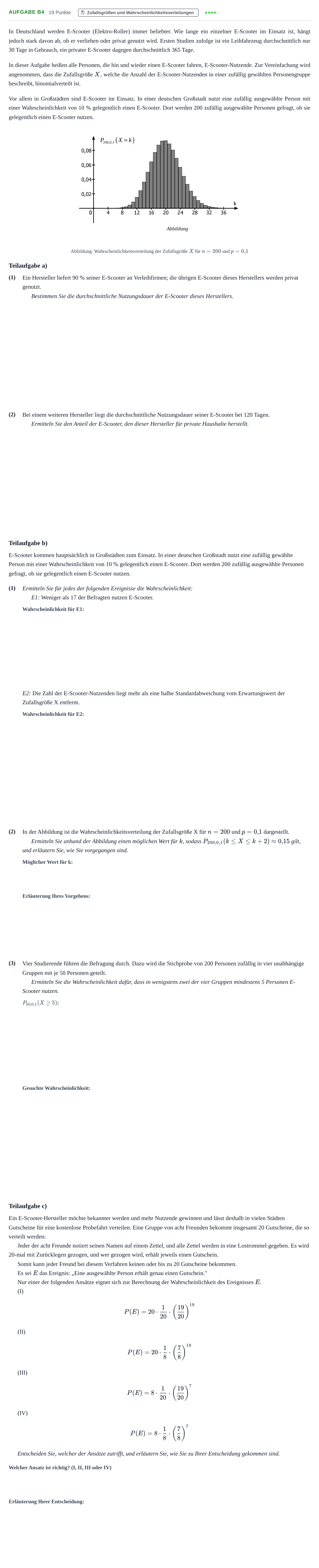 Aufgabenstellung: Aufgabe B4 - Zufallsgrößen und Wahrscheinlichkeit… · Abitur NRW Mathematik LK · Nachtermin · CAS 2021