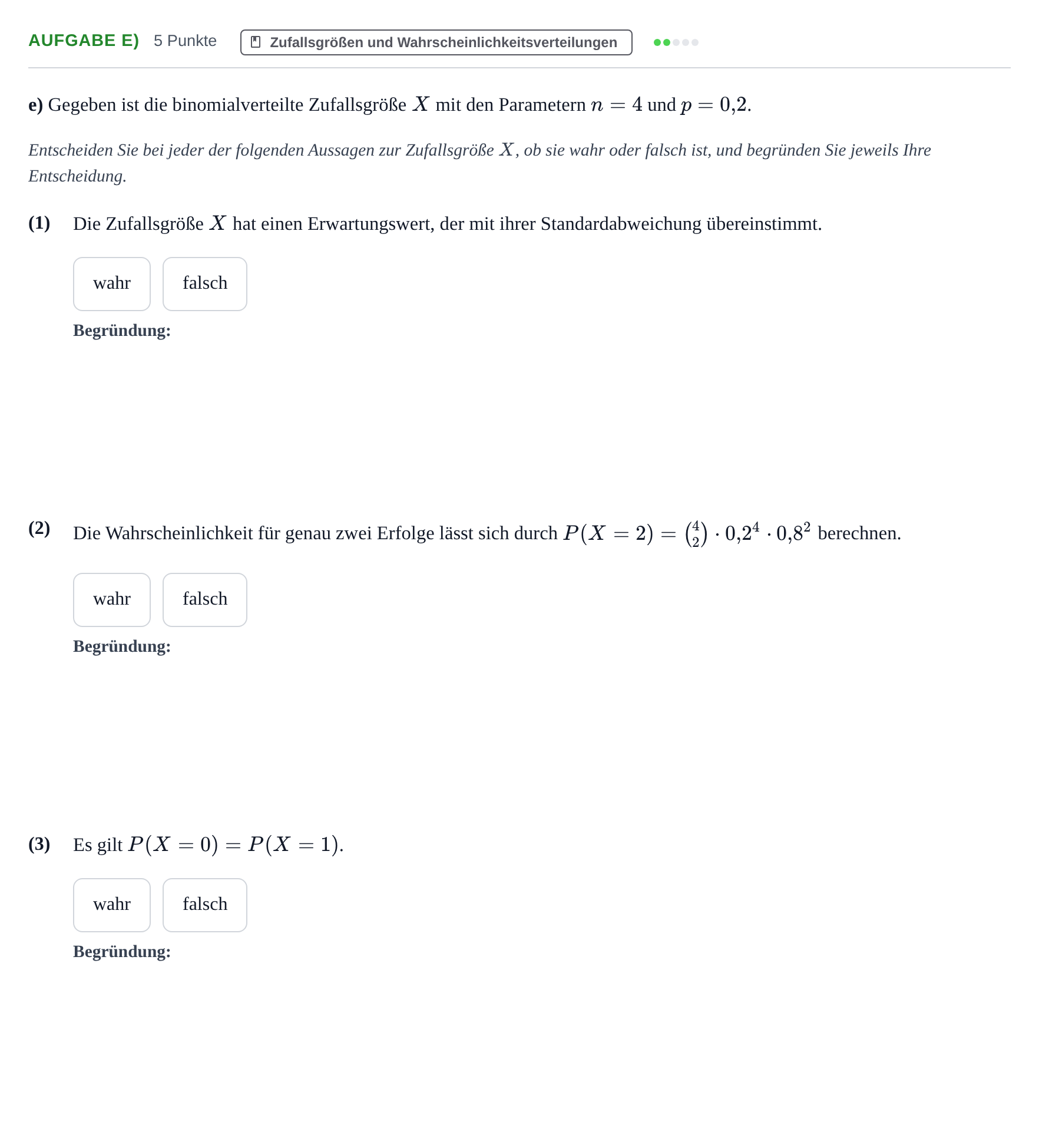 Aufgabenstellung: Aufgabe e) - Zufallsgrößen und Wahrscheinlichkeit… · Abitur NRW Mathematik LK · Nachtermin · CAS · Weiterbildungsko 2021