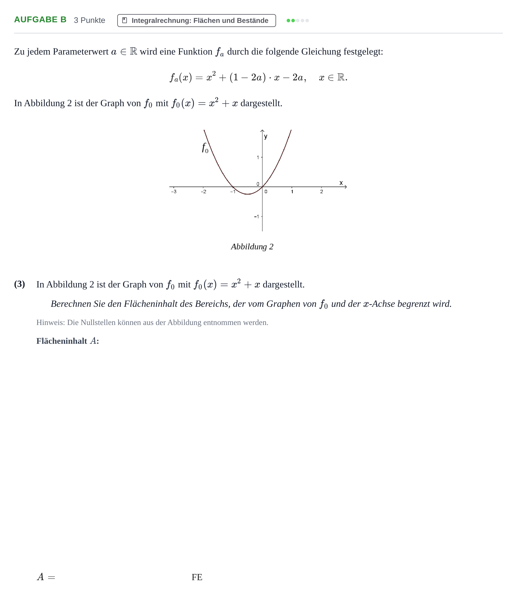 Aufgabenstellung: Aufgabe b - Integralrechnung · Abitur NRW Mathematik LK · Nachtermin · GTR 2021