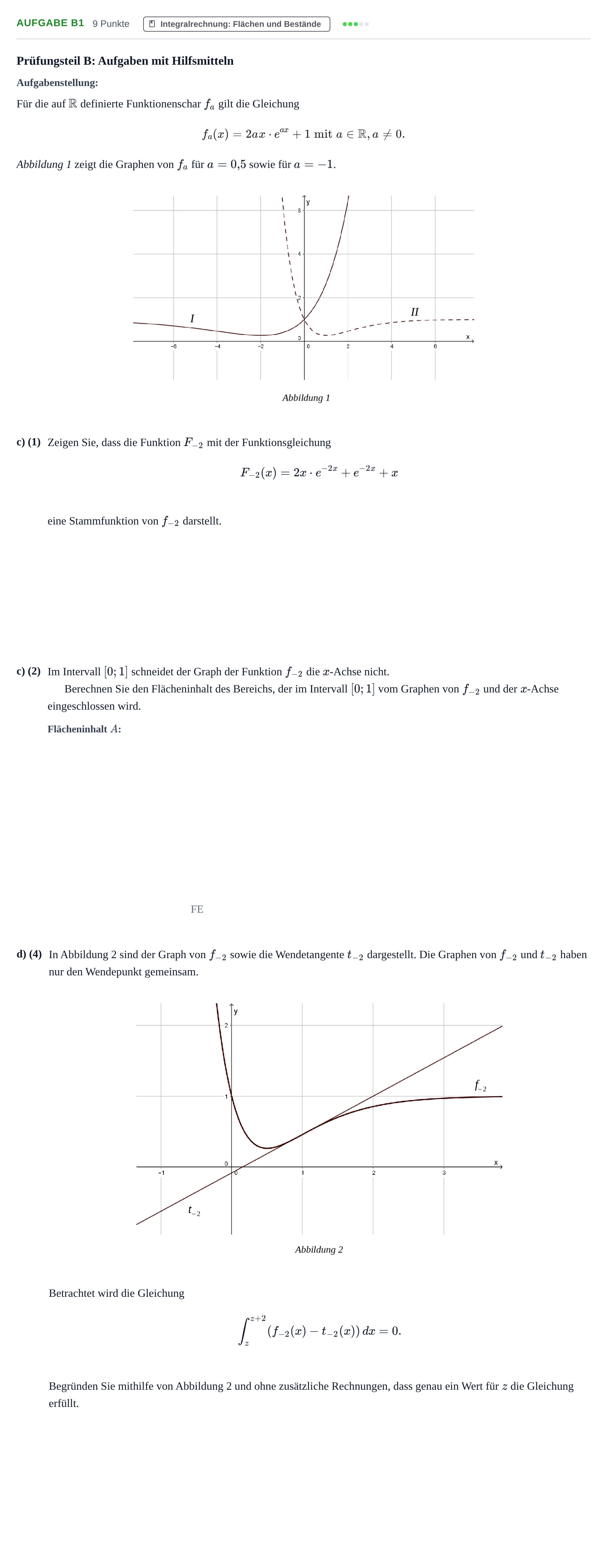 Aufgabenstellung: Aufgabe B1 - Integralrechnung · Abitur NRW Mathematik LK · Nachtermin · GTR · Weiterbildungsko 2021