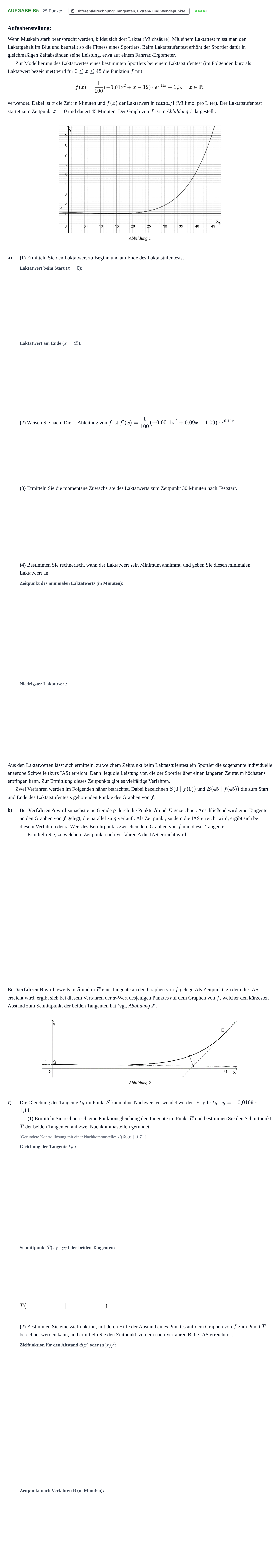 Aufgabenstellung: Aufgabe B5 - Differentialrechnung · Abitur NRW Mathematik LK · Nachtermin · GTR · Weiterbildungsko 2021
