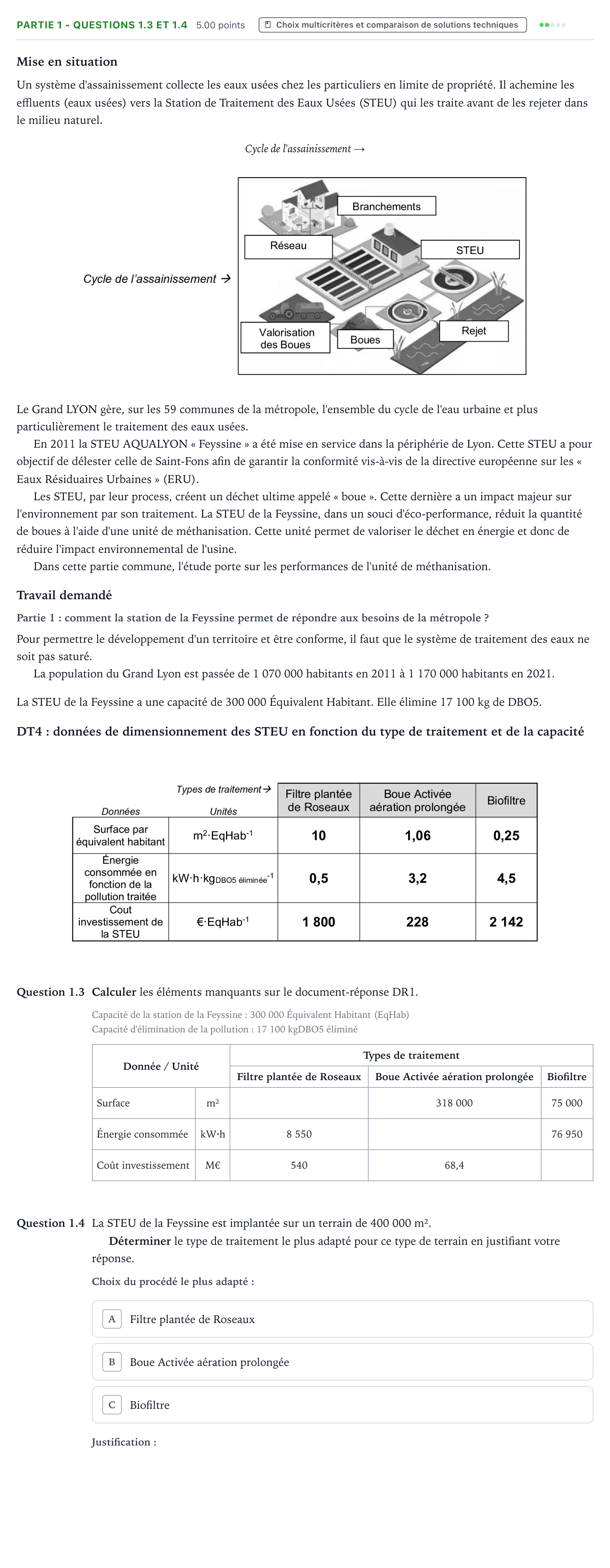 Énoncé: Partie 1 - Questions 1.3 et 1.4 · Bac STI2D Ingénierie, Innovation et Développement Durable Métropole remplacement - SIN 2025