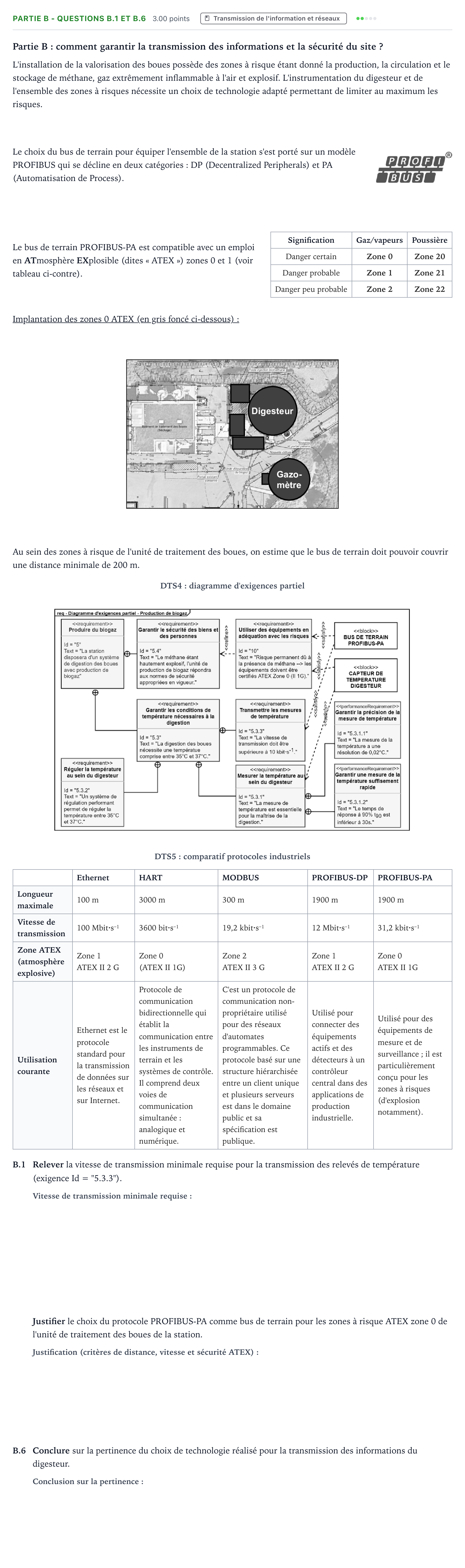 Énoncé: Partie B - Questions B.1 et B.6 · Bac STI2D Ingénierie, Innovation et Développement Durable Métropole remplacement - SIN 2025