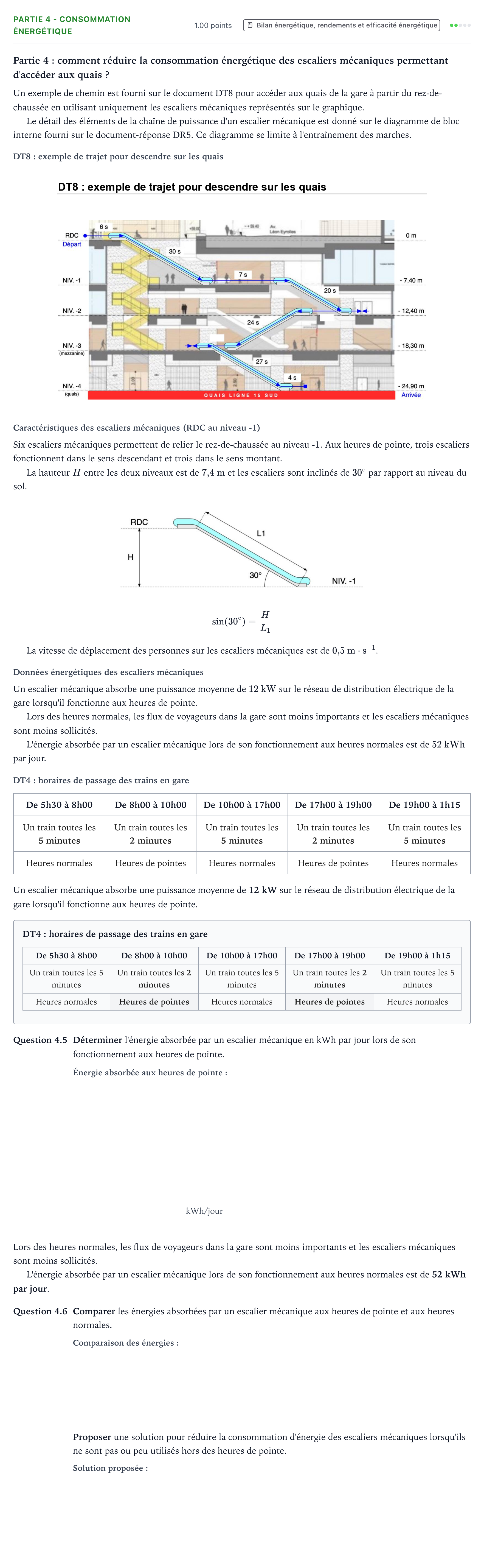 Énoncé: Partie 4 - Consommation énergétique · Bac STI2D Ingénierie, Innovation et Développement Durable Métropole remplacement - SIN 2026