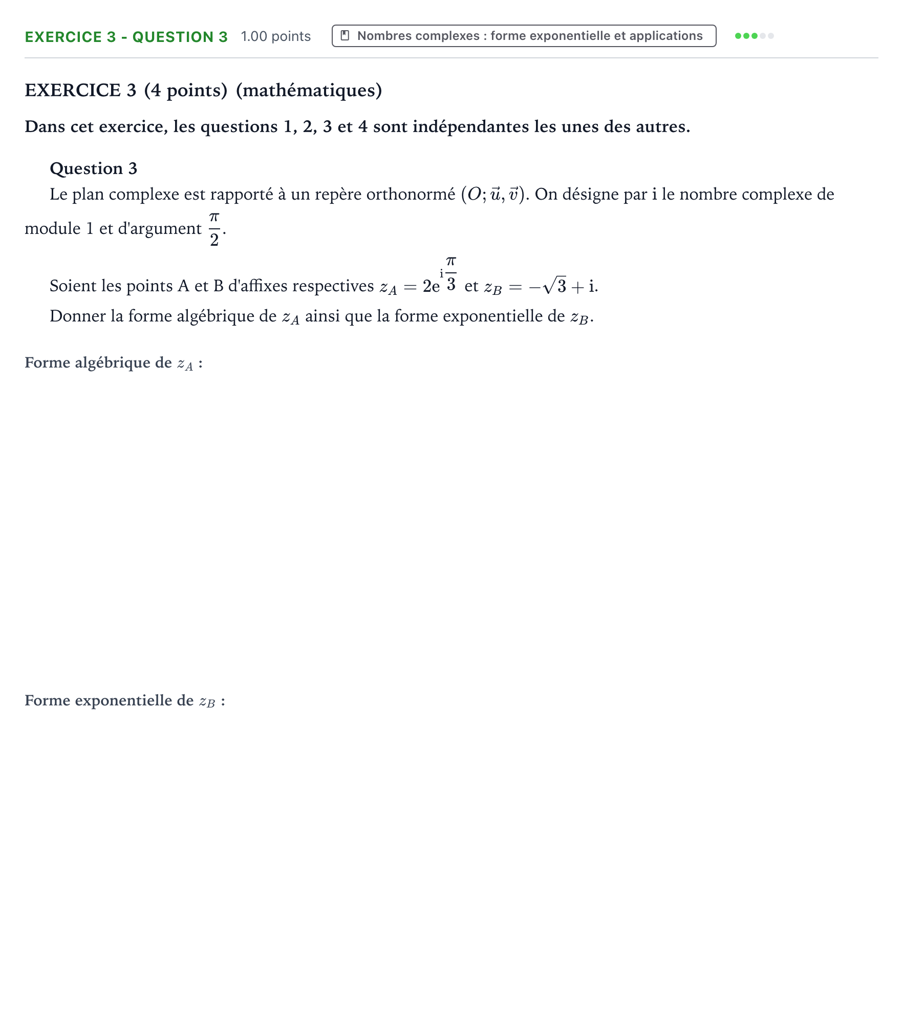 Énoncé: Exercice 3 - Question 3 · Bac STI2D Physique-Chimie et Mathématiques Métropole remplacement 2024