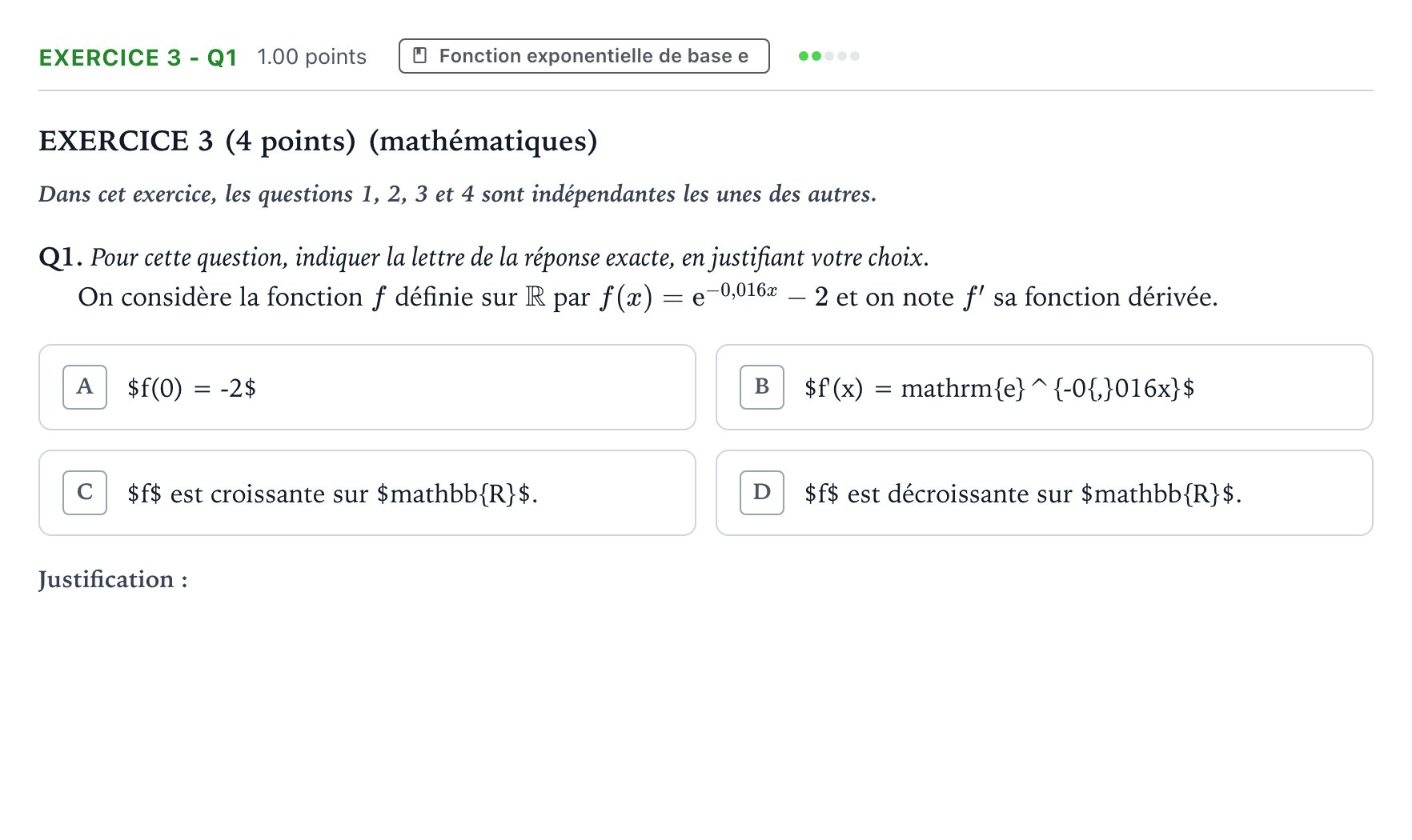 Énoncé: Exercice 3 - Q1 · Bac STI2D Physique-Chimie et Mathématiques Métropole remplacement 2025