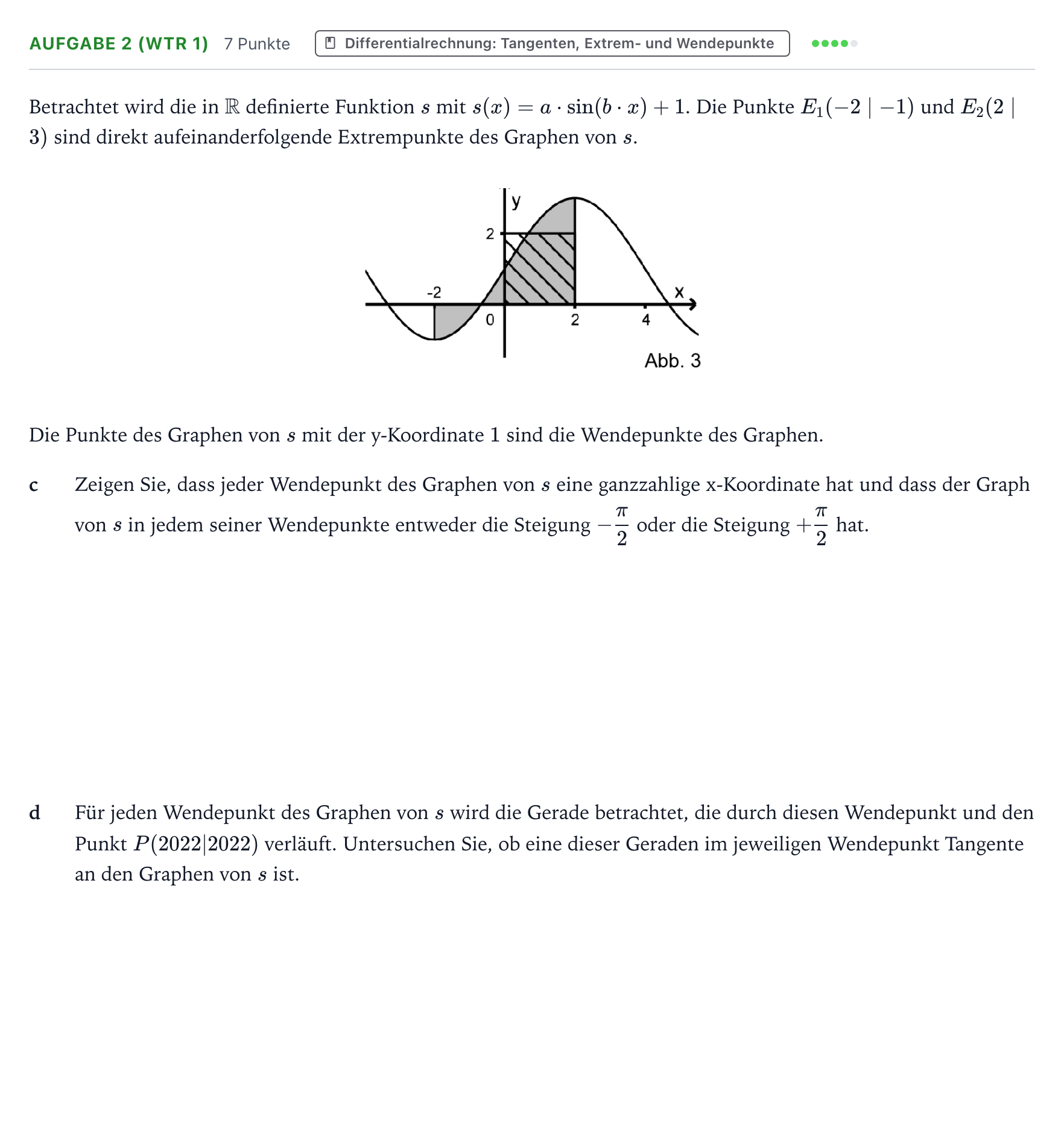 Aufgabenstellung: Aufgabe 2 (WTR 1) - Differentialrechnung · Abitur NRW Mathematik LK · Teil B · Analysis (WTR) 2022