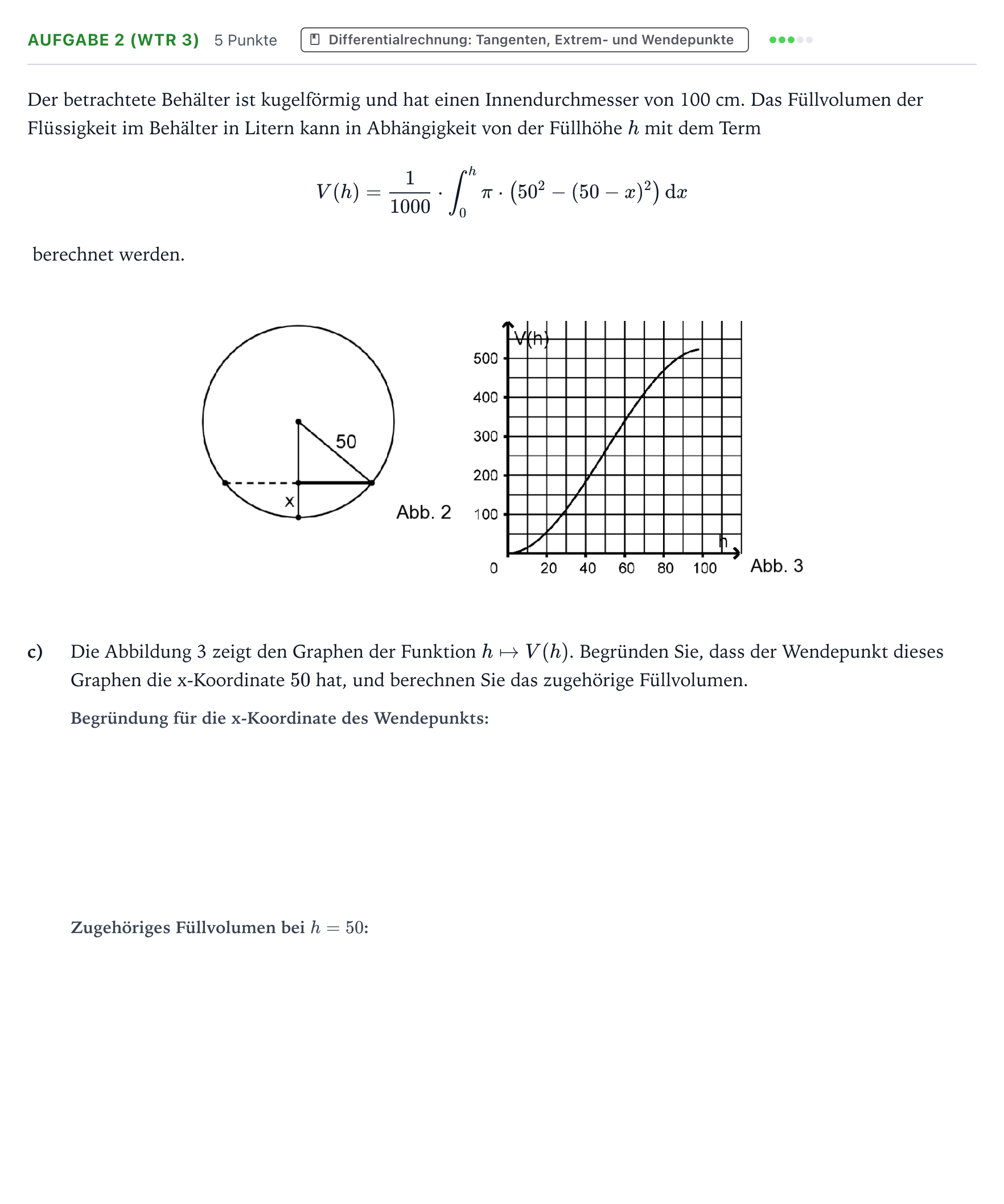 Aufgabenstellung: Aufgabe 2 (WTR 3) - Differentialrechnung · Abitur NRW Mathematik LK · Teil B · Analysis (WTR) 2022
