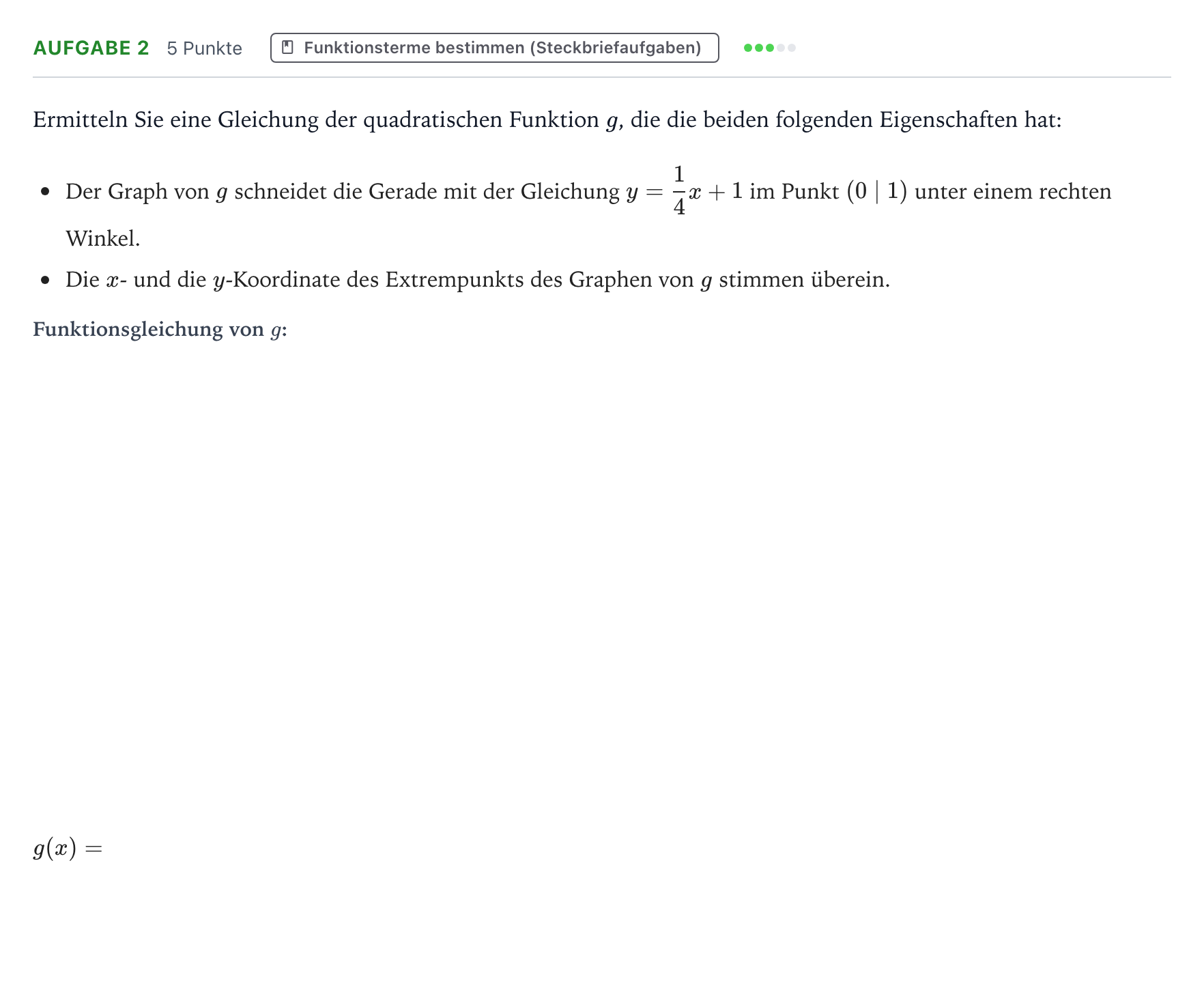 Aufgabenstellung: Aufgabe 2 · Abitur NRW Mathematik LK · Teil A · Analysis 2022