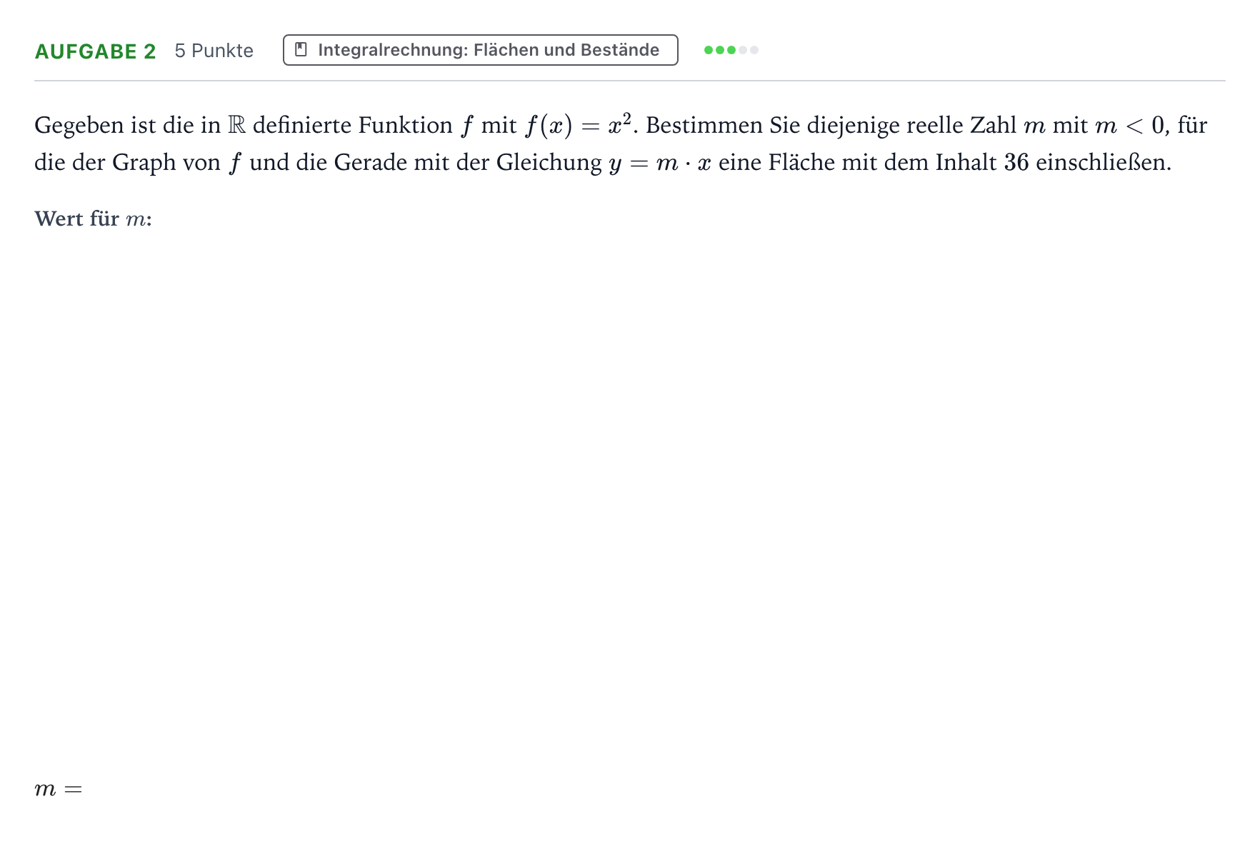 Aufgabenstellung: Aufgabe 2 · Abitur NRW Mathematik GK · Teil A · Analysis 2022