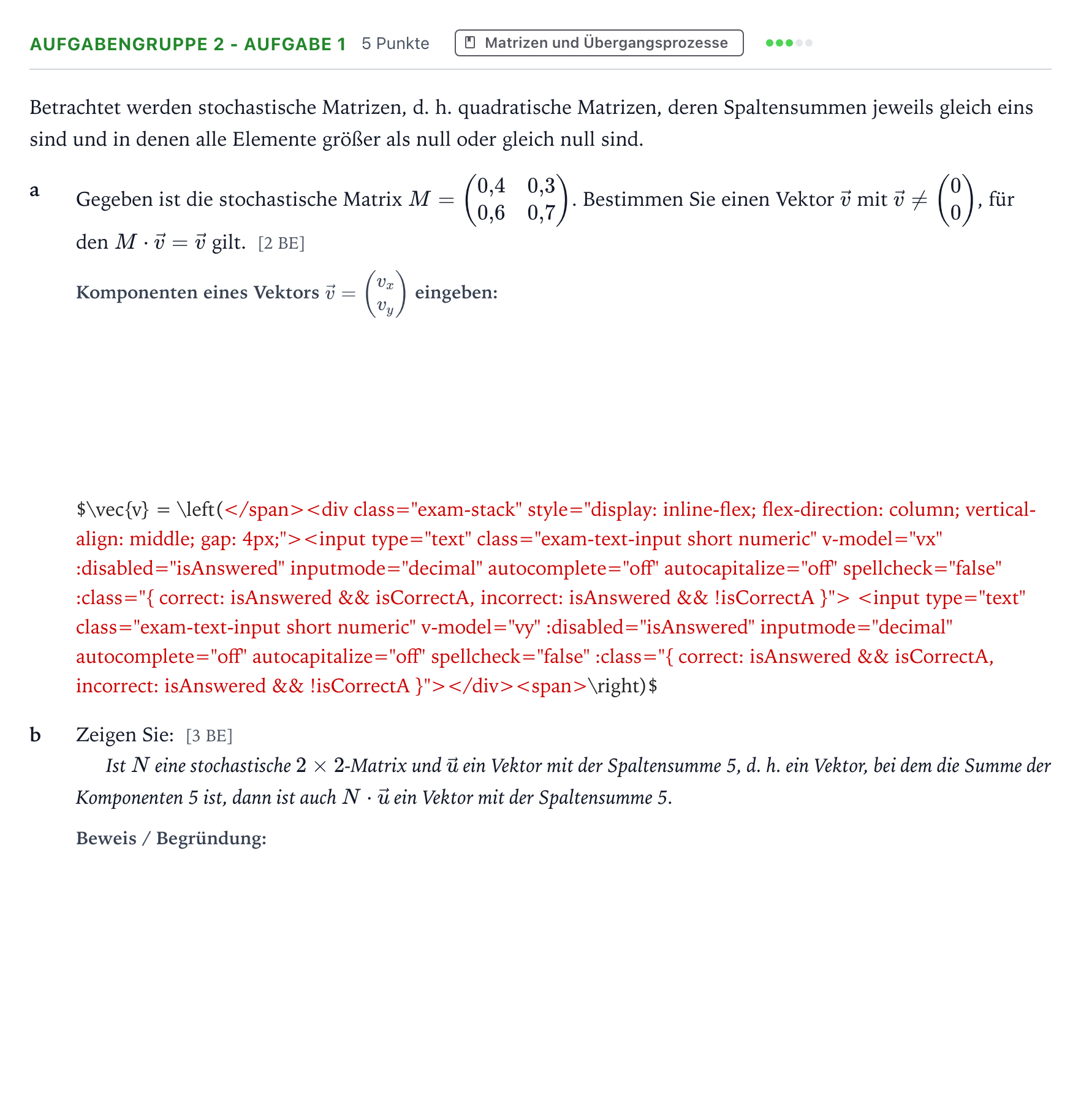 Aufgabenstellung: Aufgabengruppe 2 - Aufgabe 1 · Abitur NRW Mathematik LK · Teil A · Lineare Algebra 2022