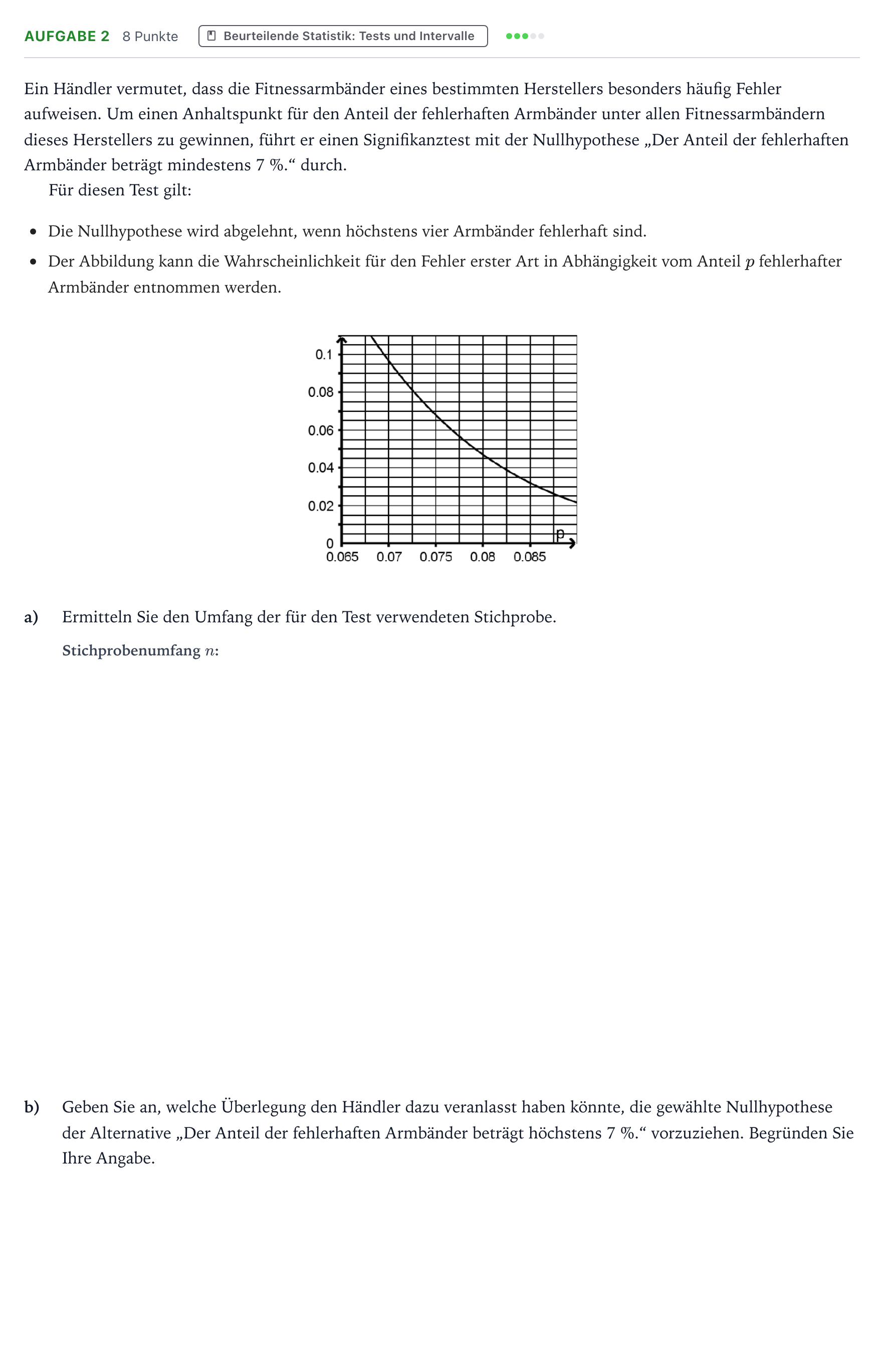 Aufgabenstellung: Aufgabe 2 · Abitur NRW Mathematik LK · Teil B · Stochastik (CAS) 2022