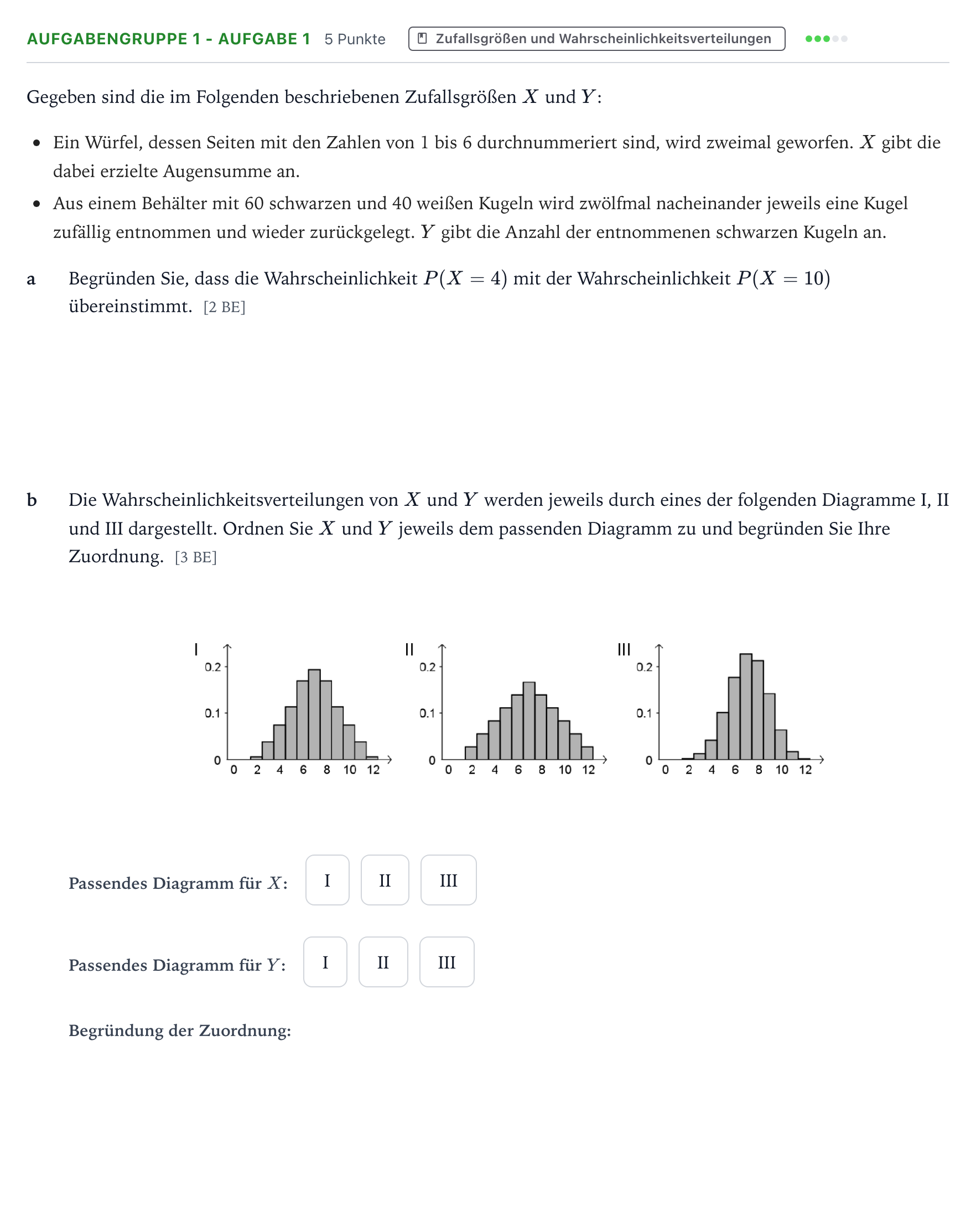 Aufgabenstellung: Aufgabengruppe 1 - Aufgabe 1 · Abitur NRW Mathematik LK · Teil A · Stochastik 2022