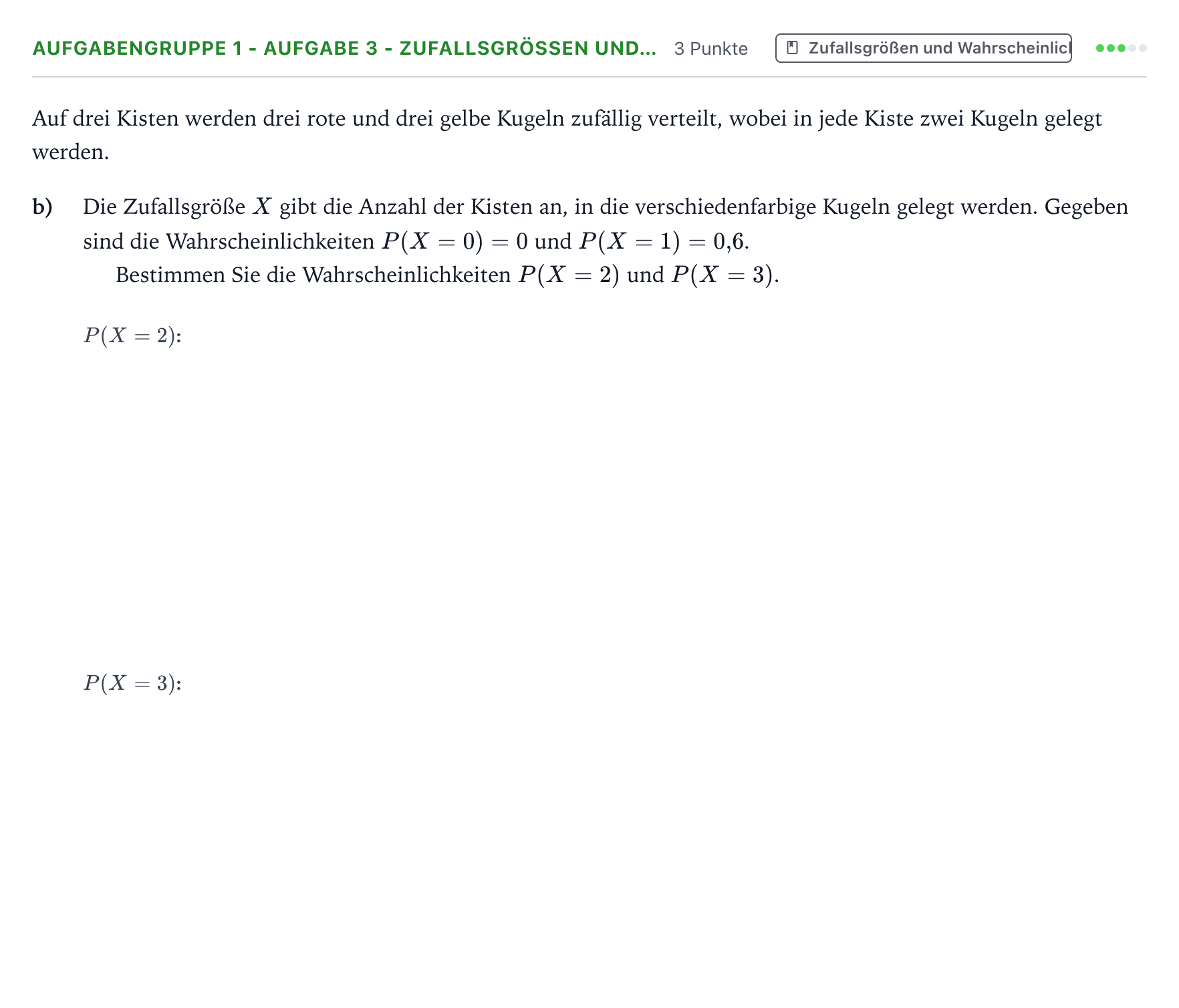 Aufgabenstellung: Aufgabengruppe 1 - Aufgabe 3 - Zufallsgrößen und… · Abitur NRW Mathematik GK · Teil A · Stochastik 2022
