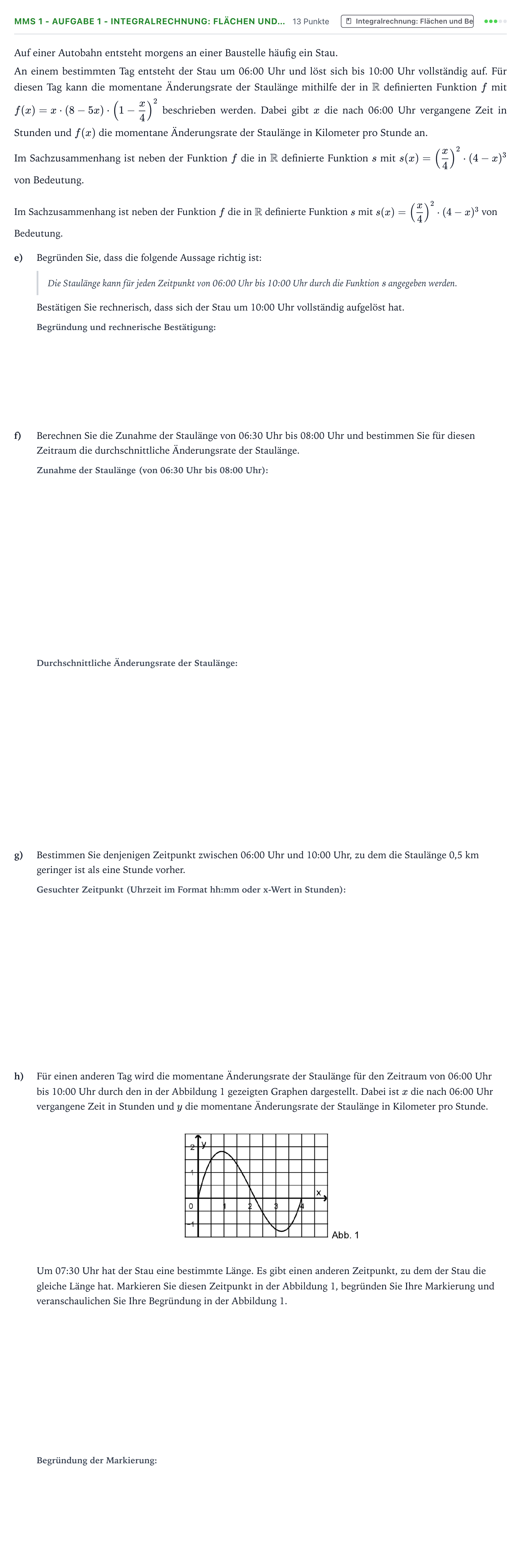 Aufgabenstellung: Aufgabe MMS 1 - Aufgabe 1 - Integralrechnung: Flächen und… · Abitur NRW Mathematik LK · Teil B · Analysis (CAS) 2023