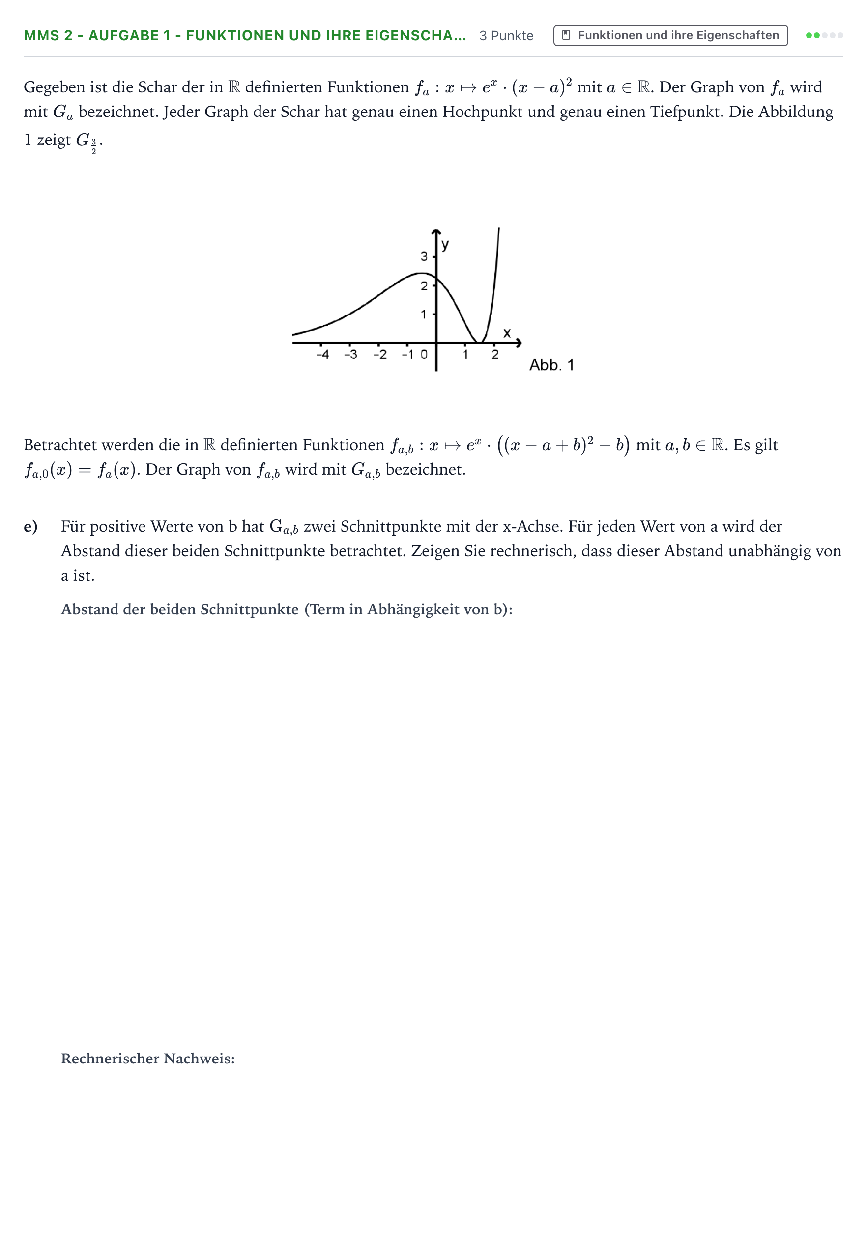 Aufgabenstellung: Aufgabe MMS 2 - Aufgabe 1 - Funktionen und ihre Eigenscha… · Abitur NRW Mathematik LK · Teil B · Analysis (CAS) 2023