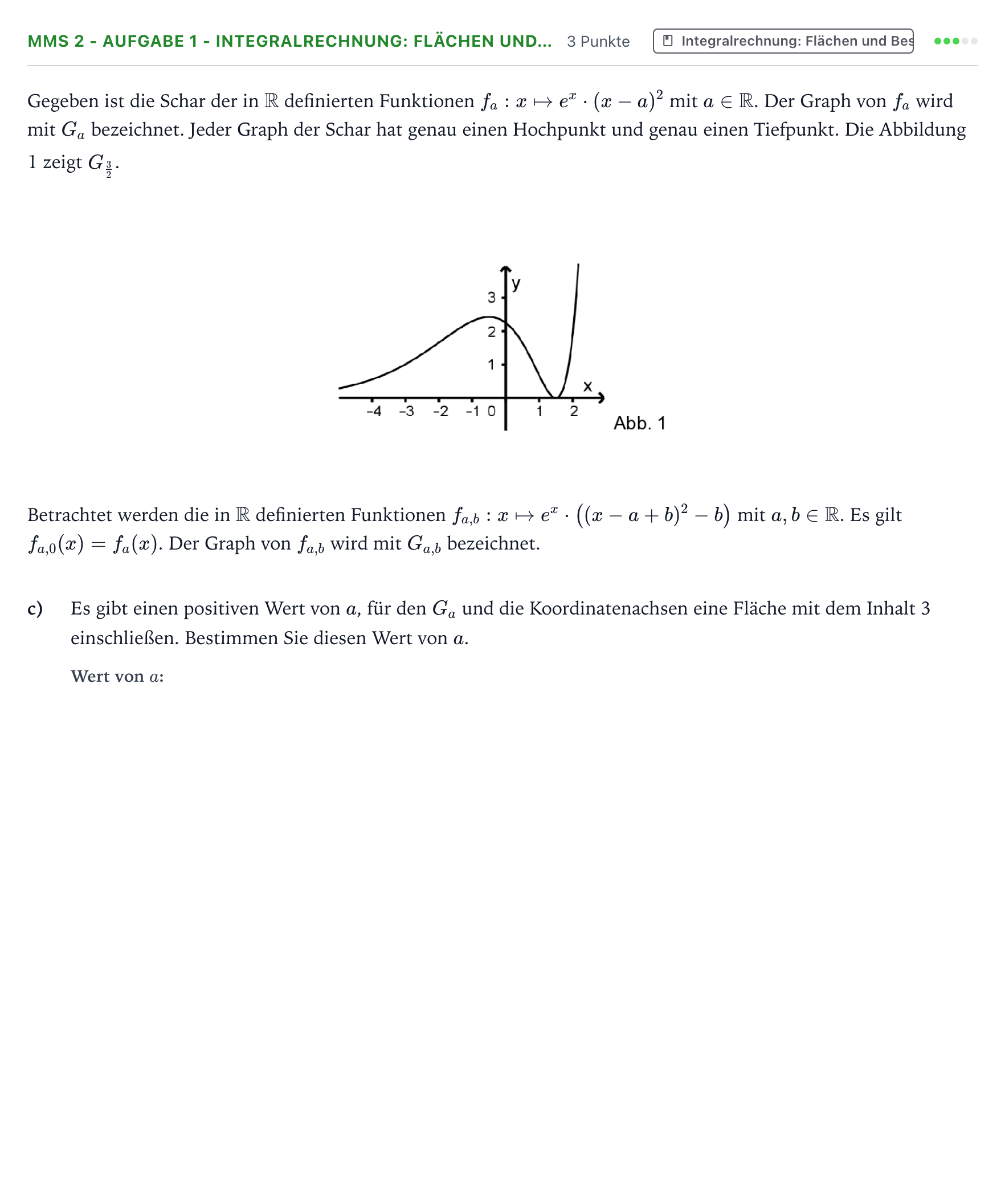Aufgabenstellung: Aufgabe MMS 2 - Aufgabe 1 - Integralrechnung: Flächen und… · Abitur NRW Mathematik LK · Teil B · Analysis (CAS) 2023