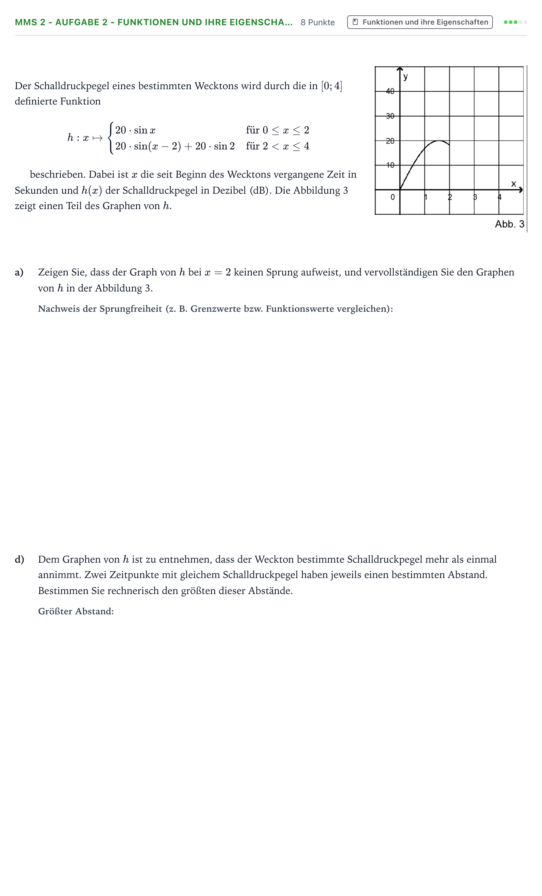 Aufgabenstellung: Aufgabe MMS 2 - Aufgabe 2 - Funktionen und ihre Eigenscha… · Abitur NRW Mathematik LK · Teil B · Analysis (CAS) 2023