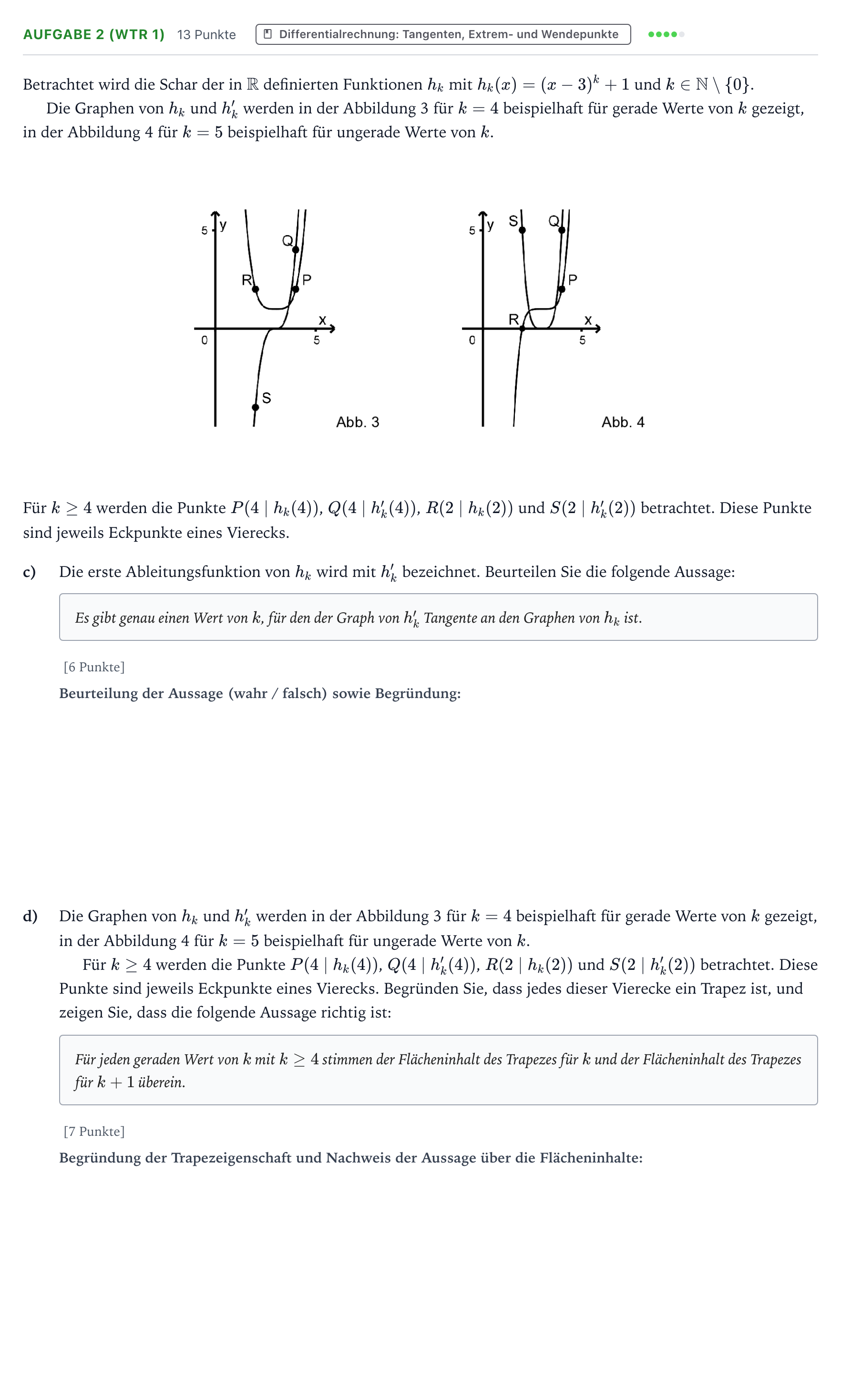 Aufgabenstellung: Aufgabe 2 (WTR 1) - Differentialrechnung · Abitur NRW Mathematik LK · Teil B · Analysis (WTR) 2023