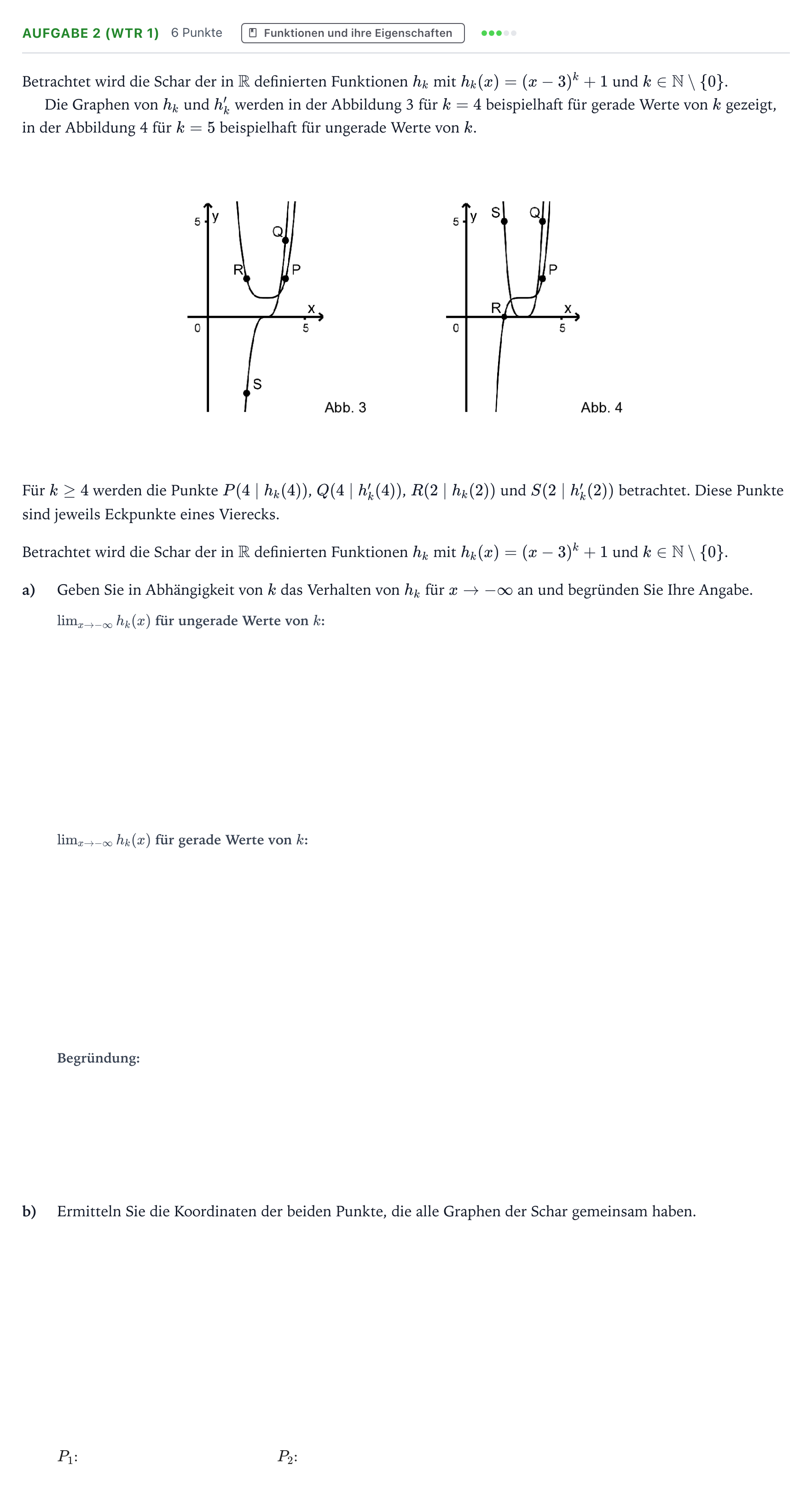 Aufgabenstellung: Aufgabe 2 (WTR 1) - Funktionen und ihre Eigenscha… · Abitur NRW Mathematik LK · Teil B · Analysis (WTR) 2023