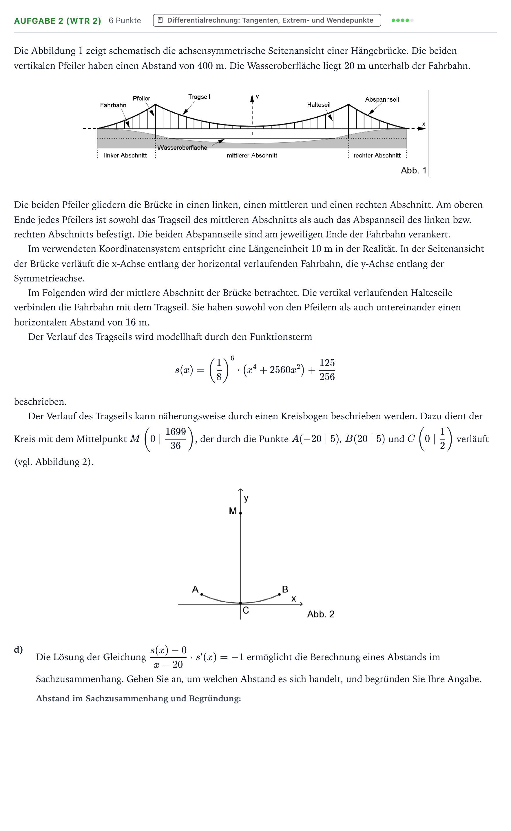 Aufgabenstellung: Aufgabe 2 (WTR 2) - Differentialrechnung · Abitur NRW Mathematik LK · Teil B · Analysis (WTR) 2023