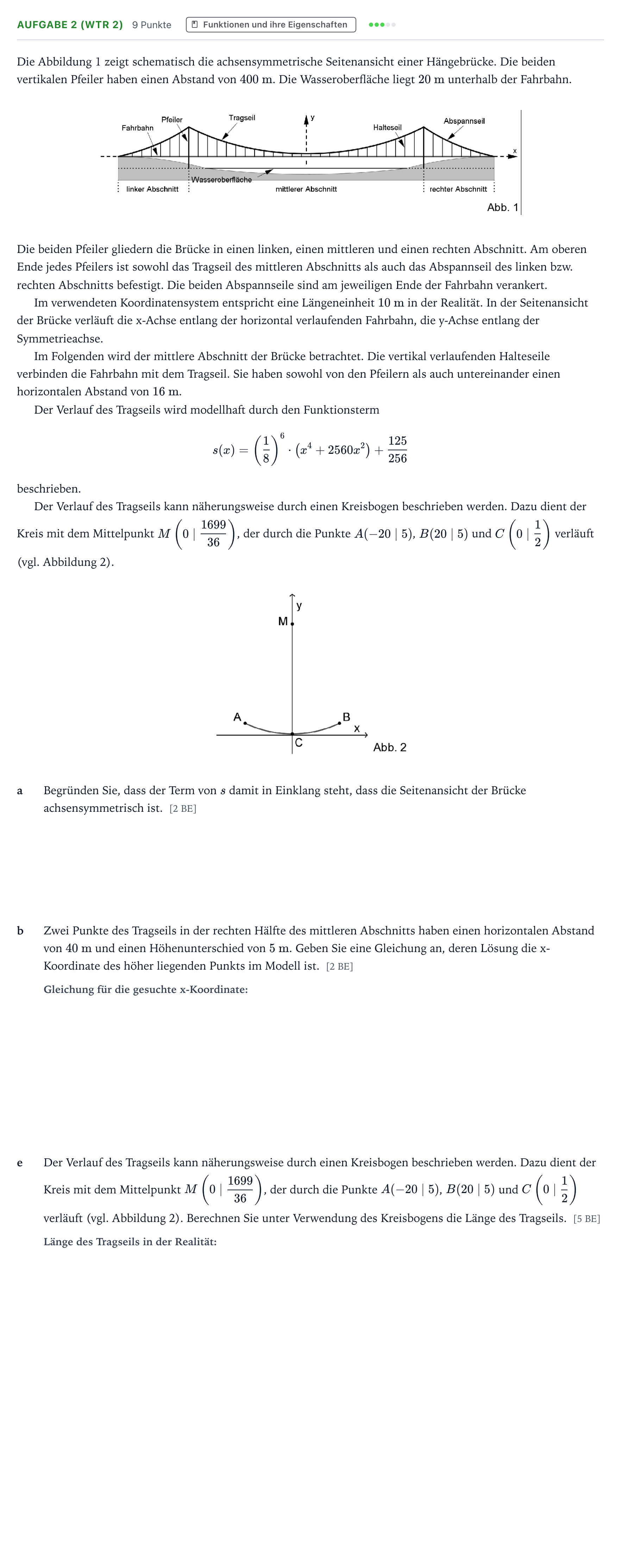 Aufgabenstellung: Aufgabe 2 (WTR 2) - Funktionen und ihre Eigenscha… · Abitur NRW Mathematik LK · Teil B · Analysis (WTR) 2023