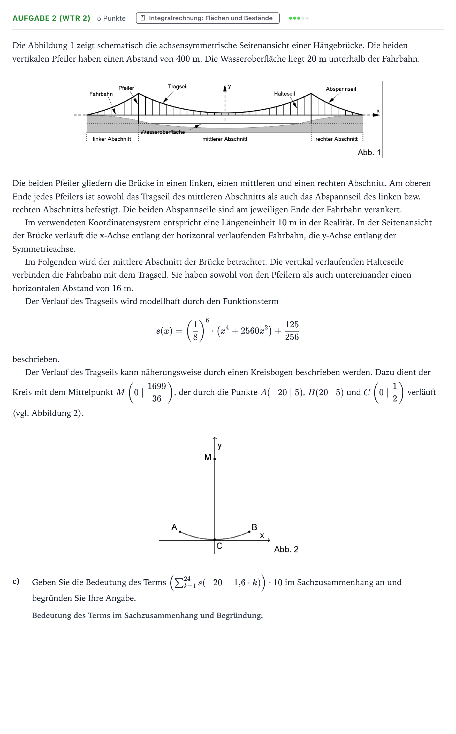 Aufgabenstellung: Aufgabe 2 (WTR 2) - Integralrechnung · Abitur NRW Mathematik LK · Teil B · Analysis (WTR) 2023