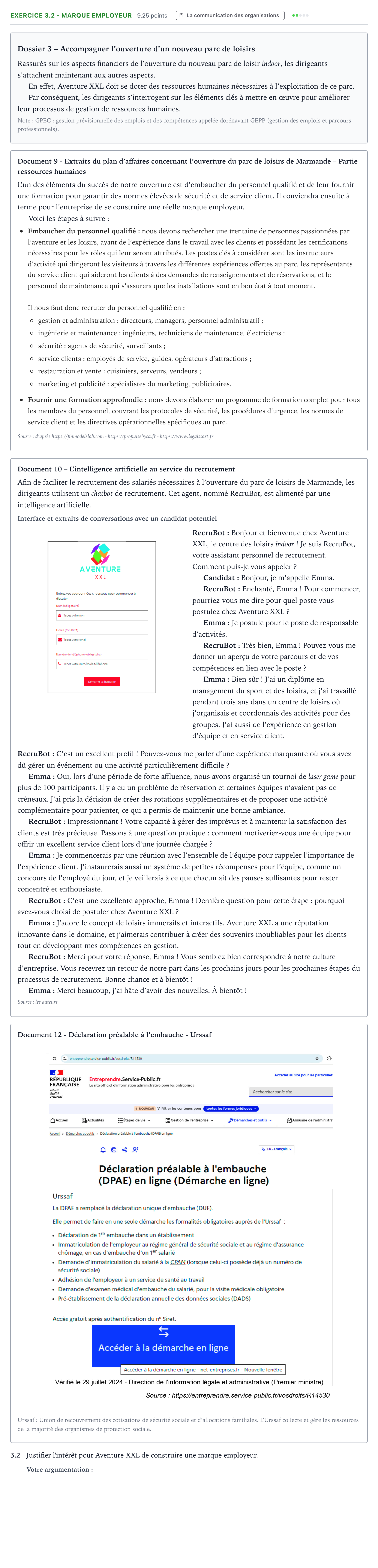 Énoncé: Exercice 3.2 - Marque employeur · Bac STMG Management des Sciences de Gestion et du Numérique Métropole remplacement 2025