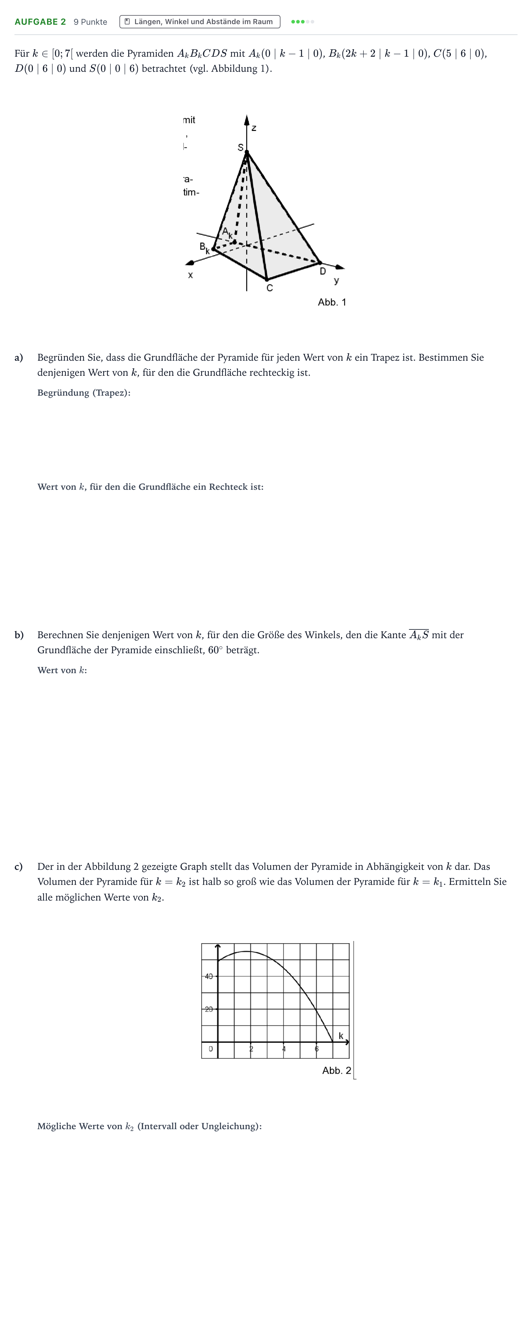 Aufgabenstellung: Aufgabe 2 · Abitur NRW Mathematik LK · Teil B · Lineare Algebra (CAS) 2023