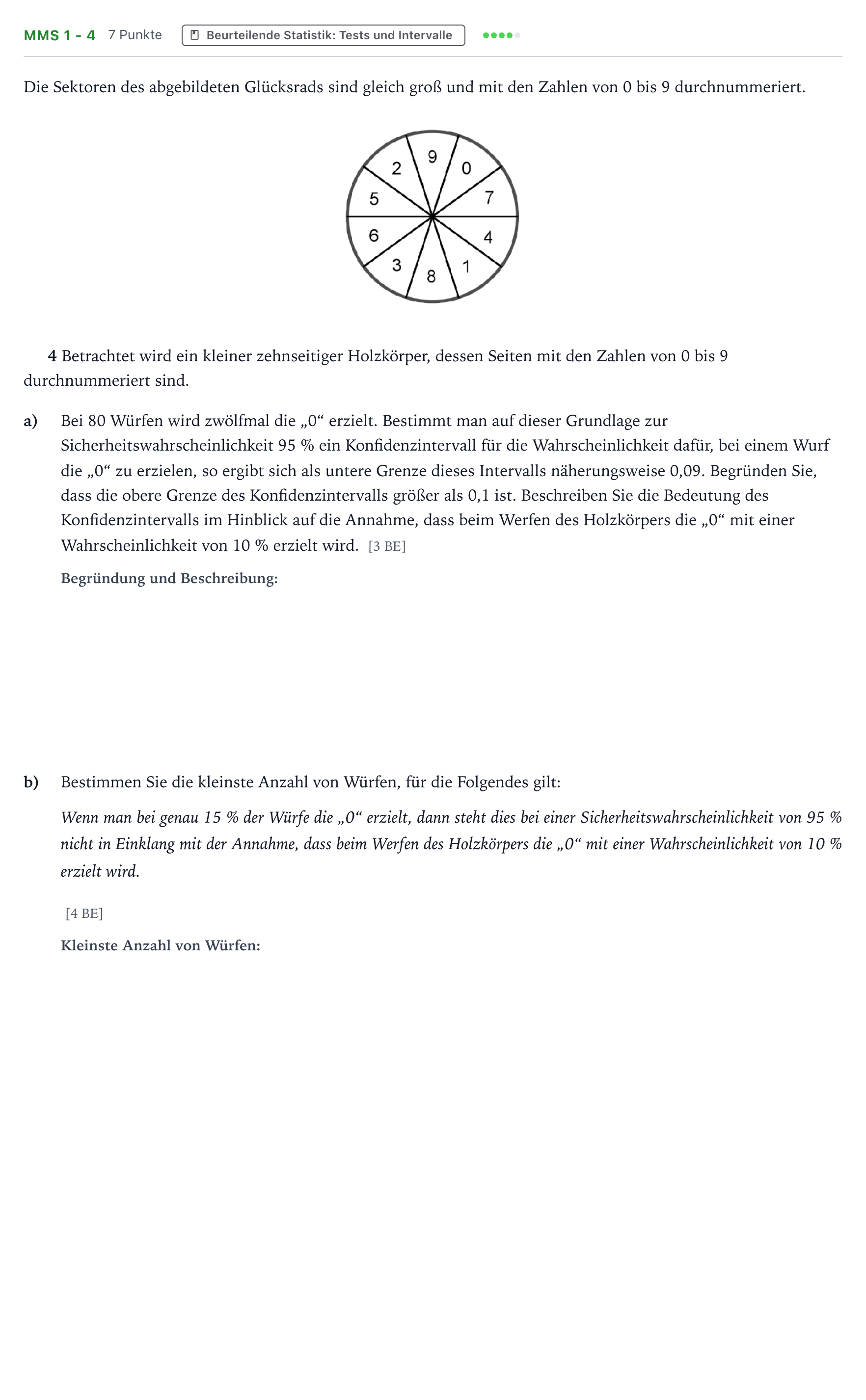 Aufgabenstellung: Aufgabe MMS 1 - 4 · Abitur NRW Mathematik LK · Teil B · Stochastik (CAS) 2023