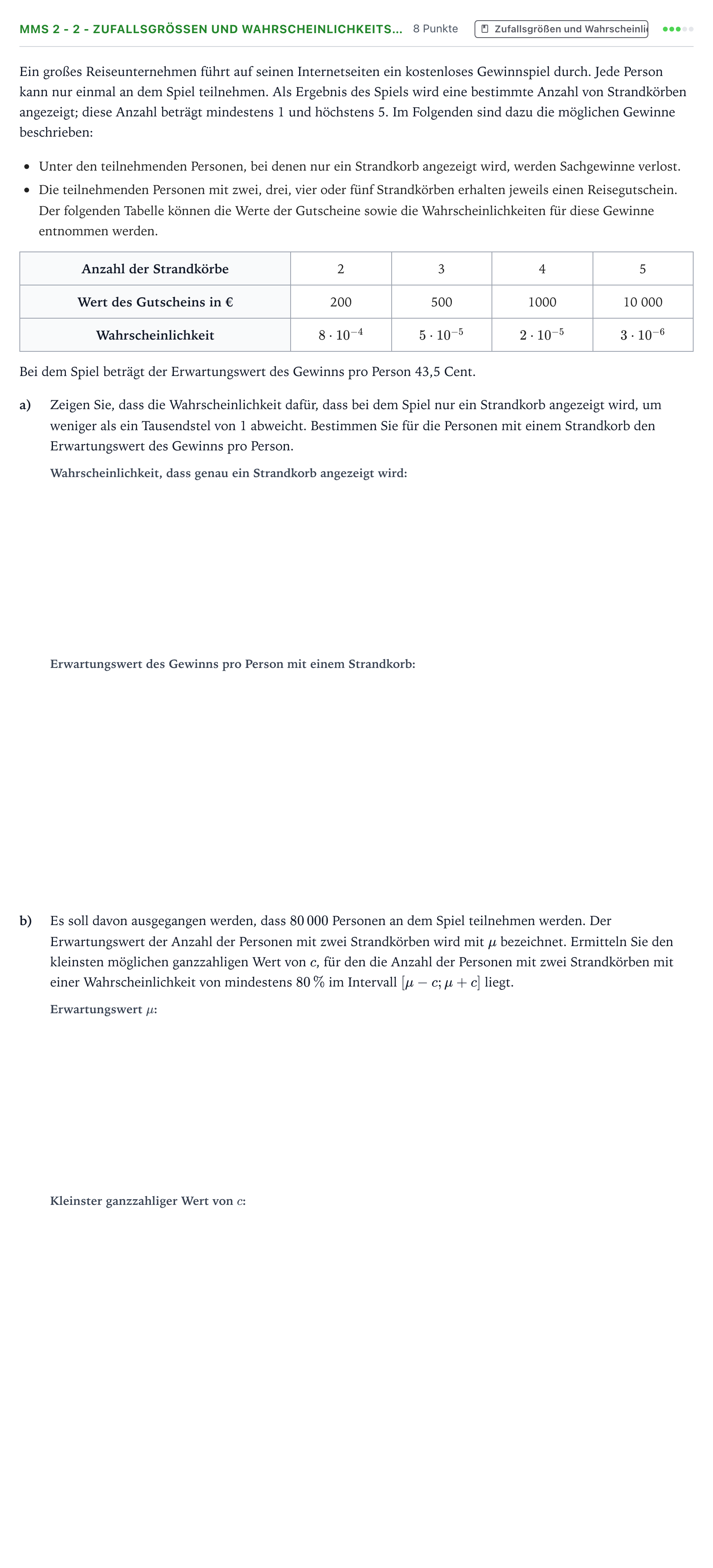 Aufgabenstellung: Aufgabe MMS 2 - 2 - Zufallsgrößen und Wahrscheinlichkeits… · Abitur NRW Mathematik LK · Teil B · Stochastik (CAS) 2023