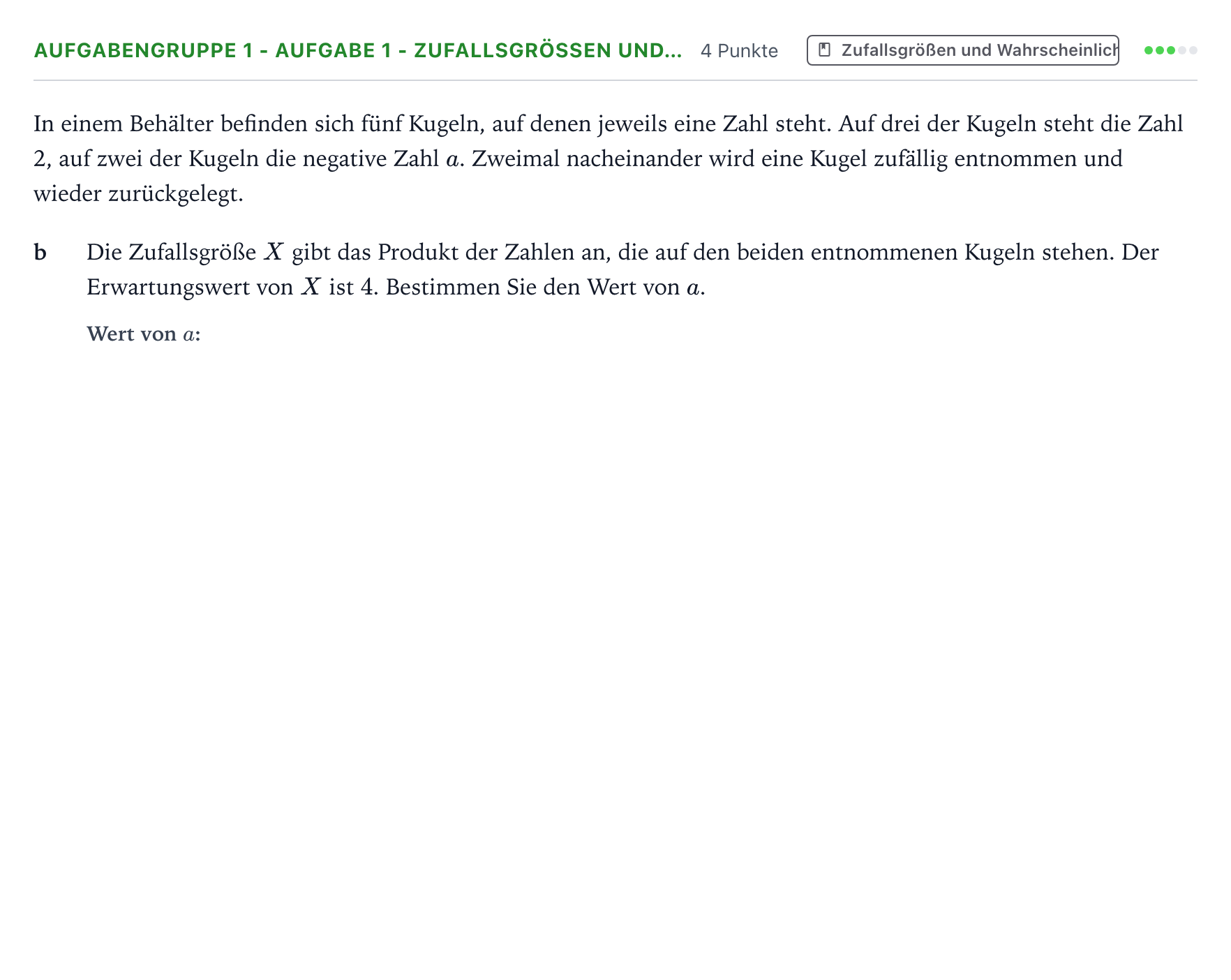 Aufgabenstellung: Aufgabengruppe 1 - Aufgabe 1 - Zufallsgrößen und… · Abitur NRW Mathematik LK · Teil A · Stochastik 2023