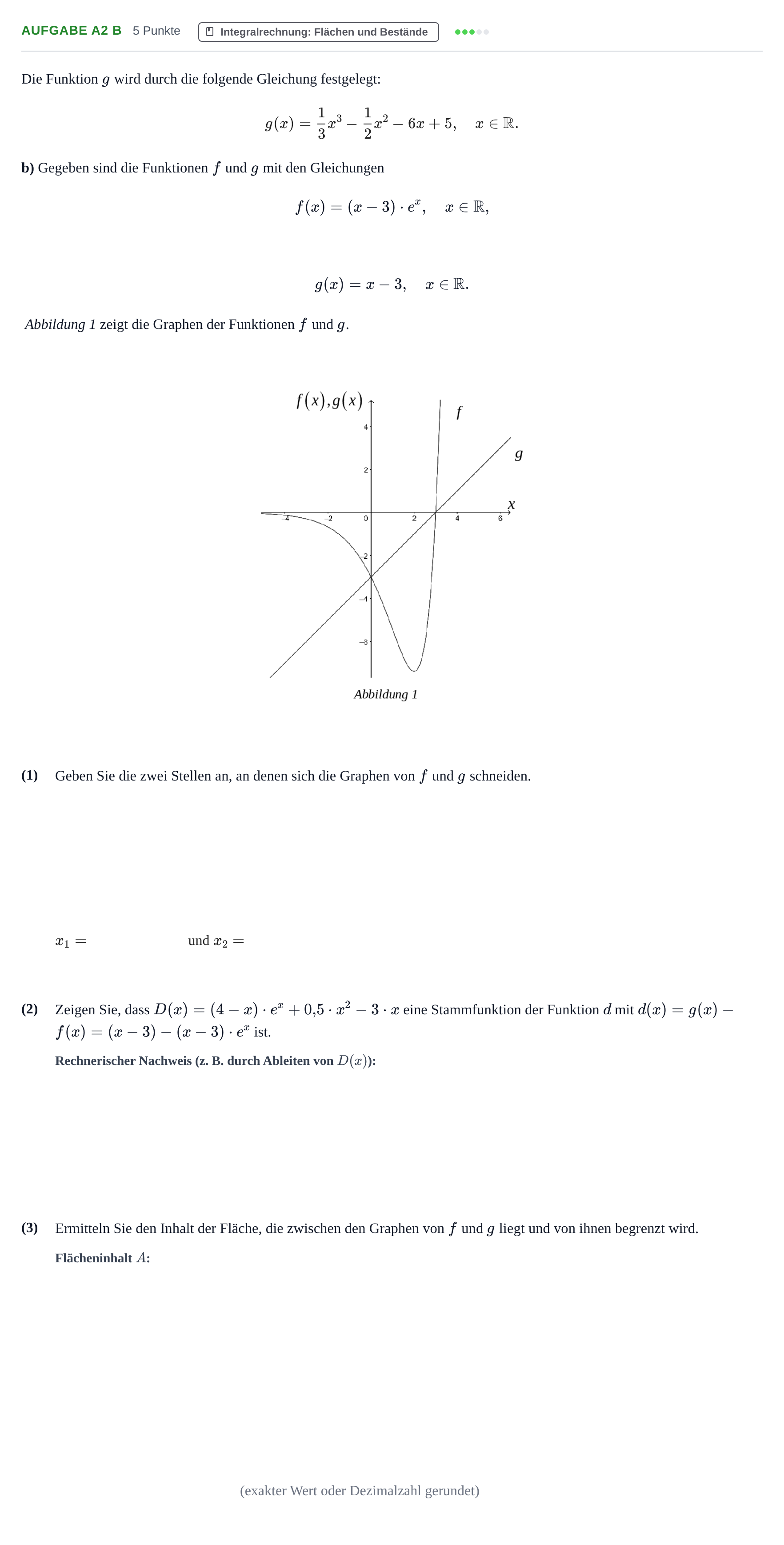Aufgabenstellung: Aufgabe A2 b · Abitur NRW Mathematik GK · Haupttermin · CAS 2022
