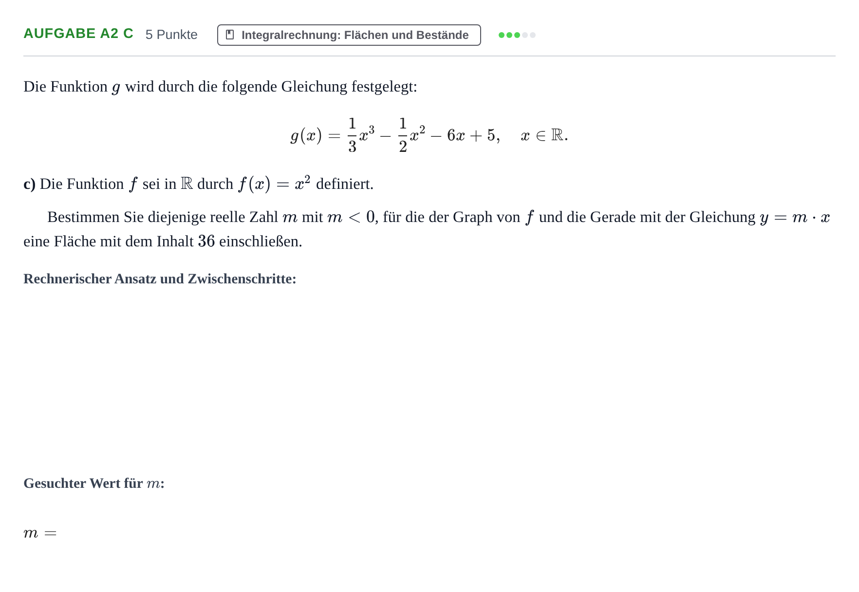 Aufgabenstellung: Aufgabe A2 c · Abitur NRW Mathematik GK · Haupttermin · CAS 2022
