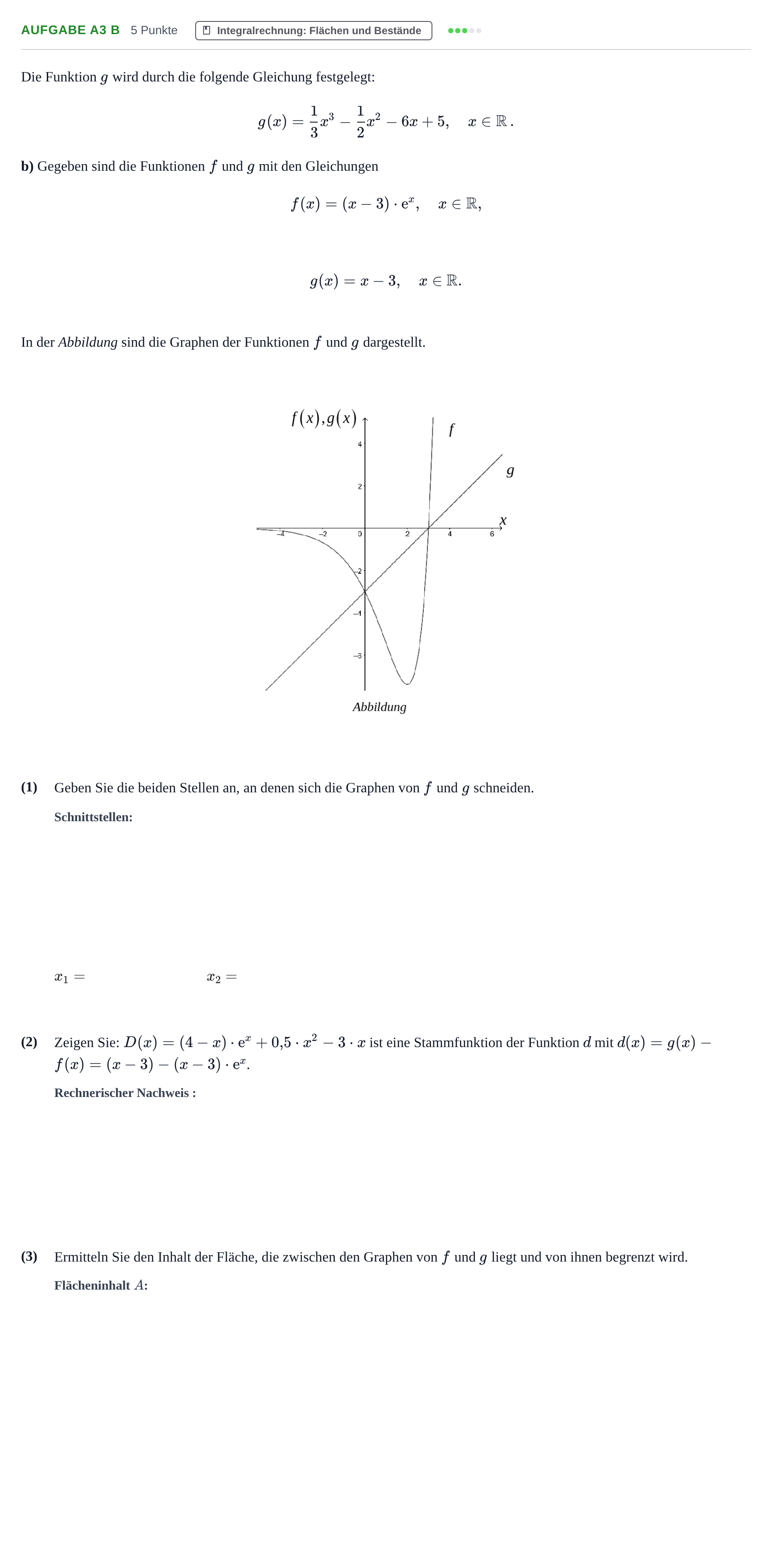 Aufgabenstellung: Aufgabe A3 b · Abitur NRW Mathematik GK · Haupttermin · CAS 2022