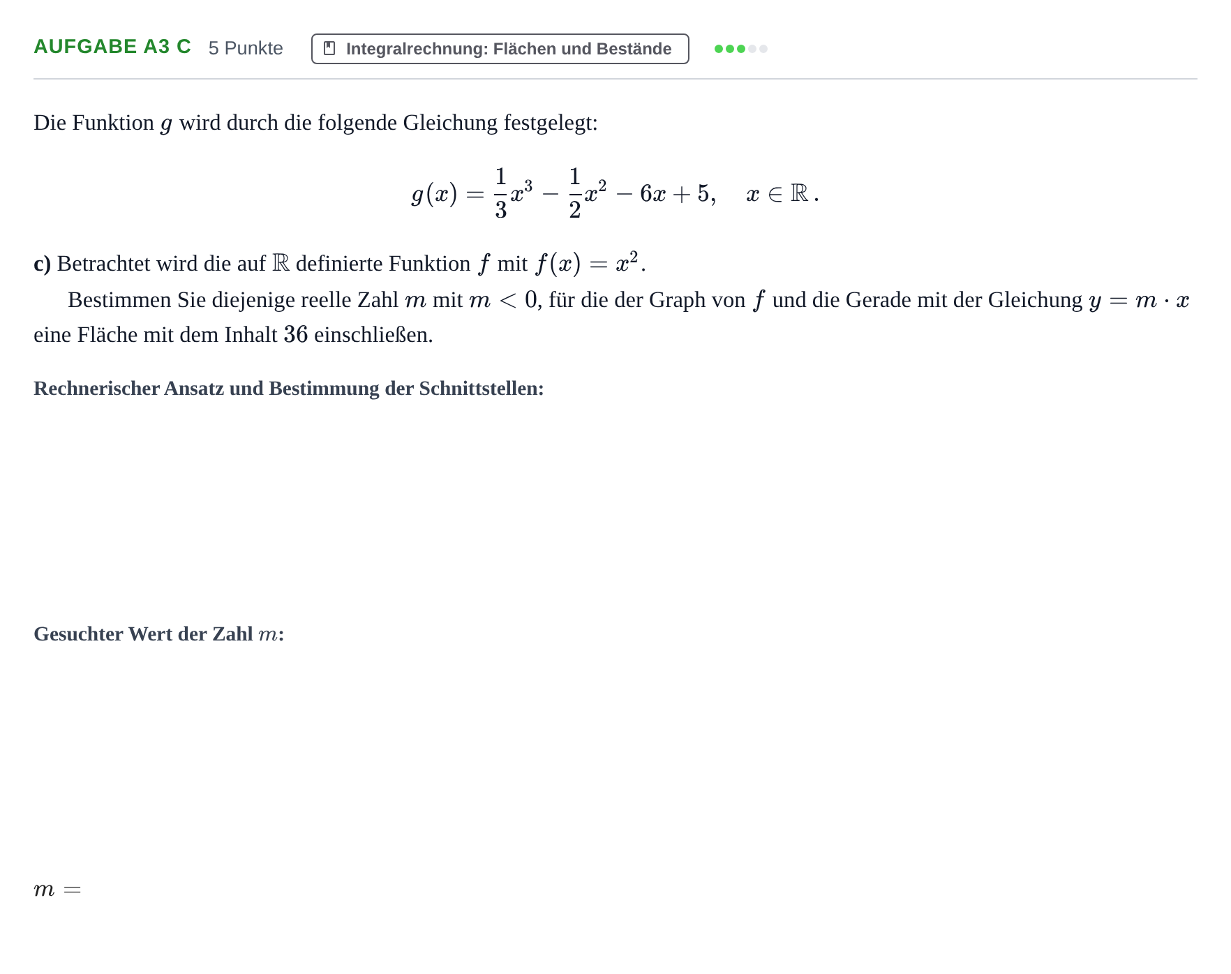Aufgabenstellung: Aufgabe A3 c · Abitur NRW Mathematik GK · Haupttermin · CAS 2022