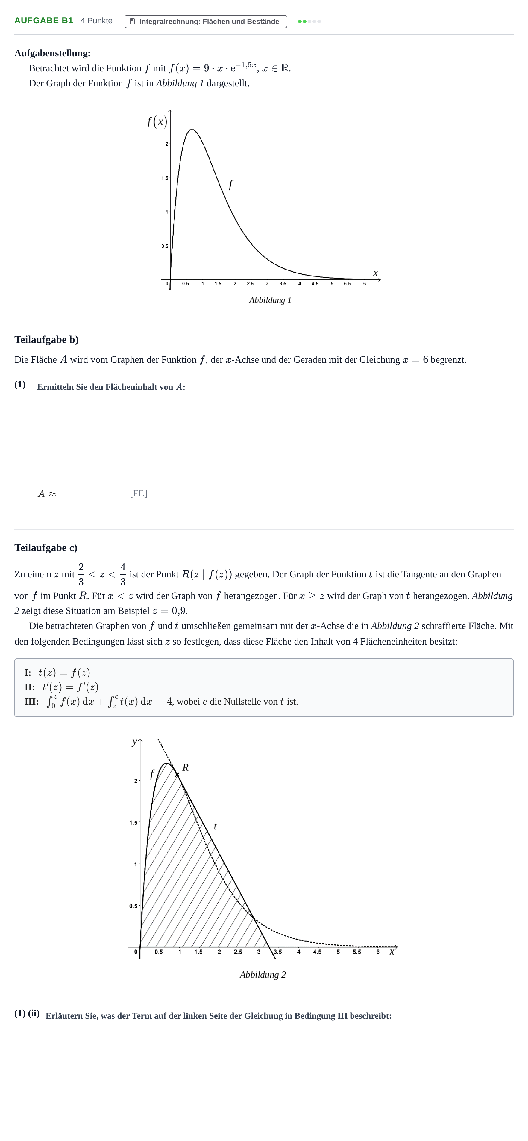 Aufgabenstellung: Aufgabe B1 - Integralrechnung · Abitur NRW Mathematik GK · Haupttermin · CAS · Weiterbildungsk 2022