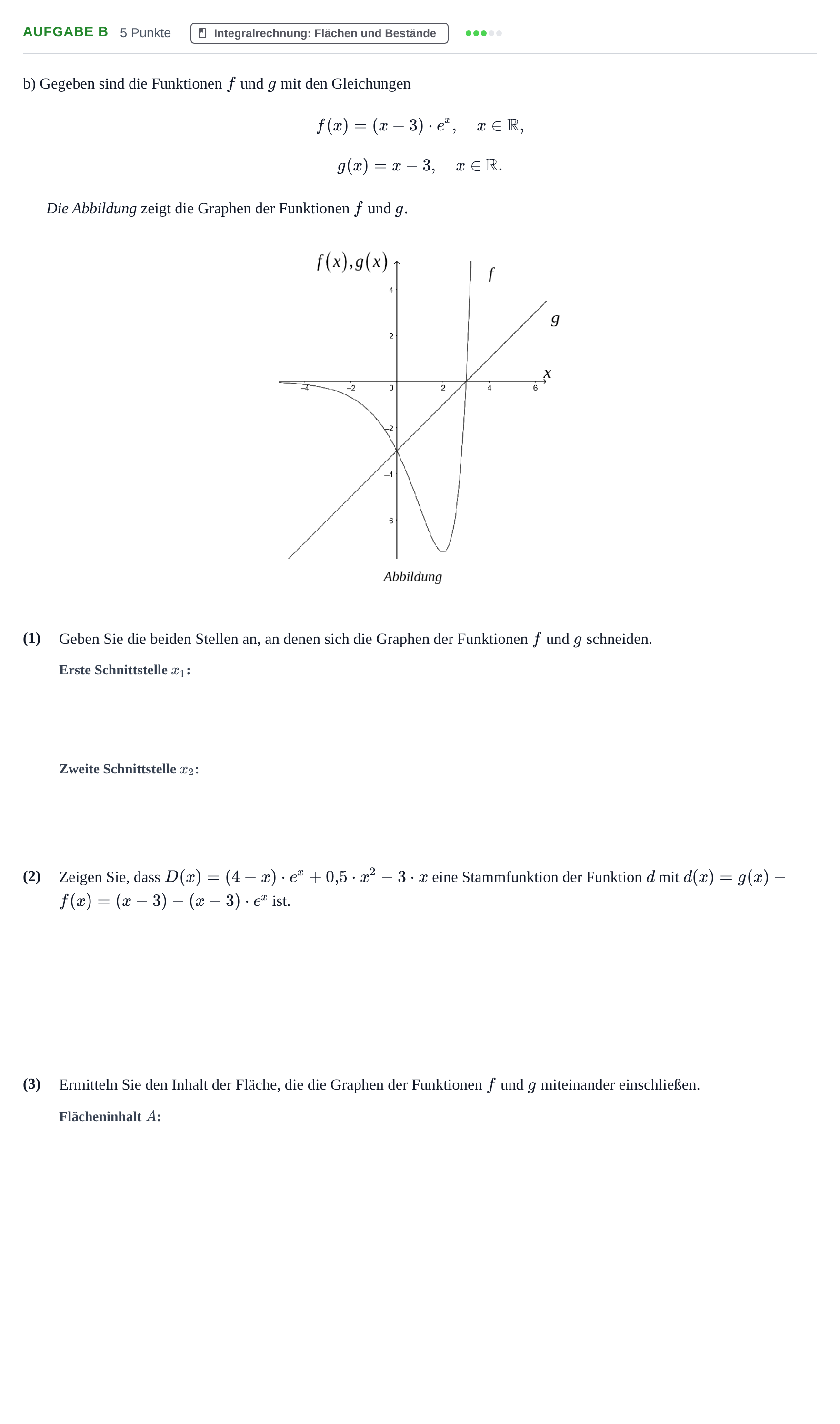 Aufgabenstellung: Aufgabe b · Abitur NRW Mathematik GK · Haupttermin · CAS · Weiterbildungsk 2022