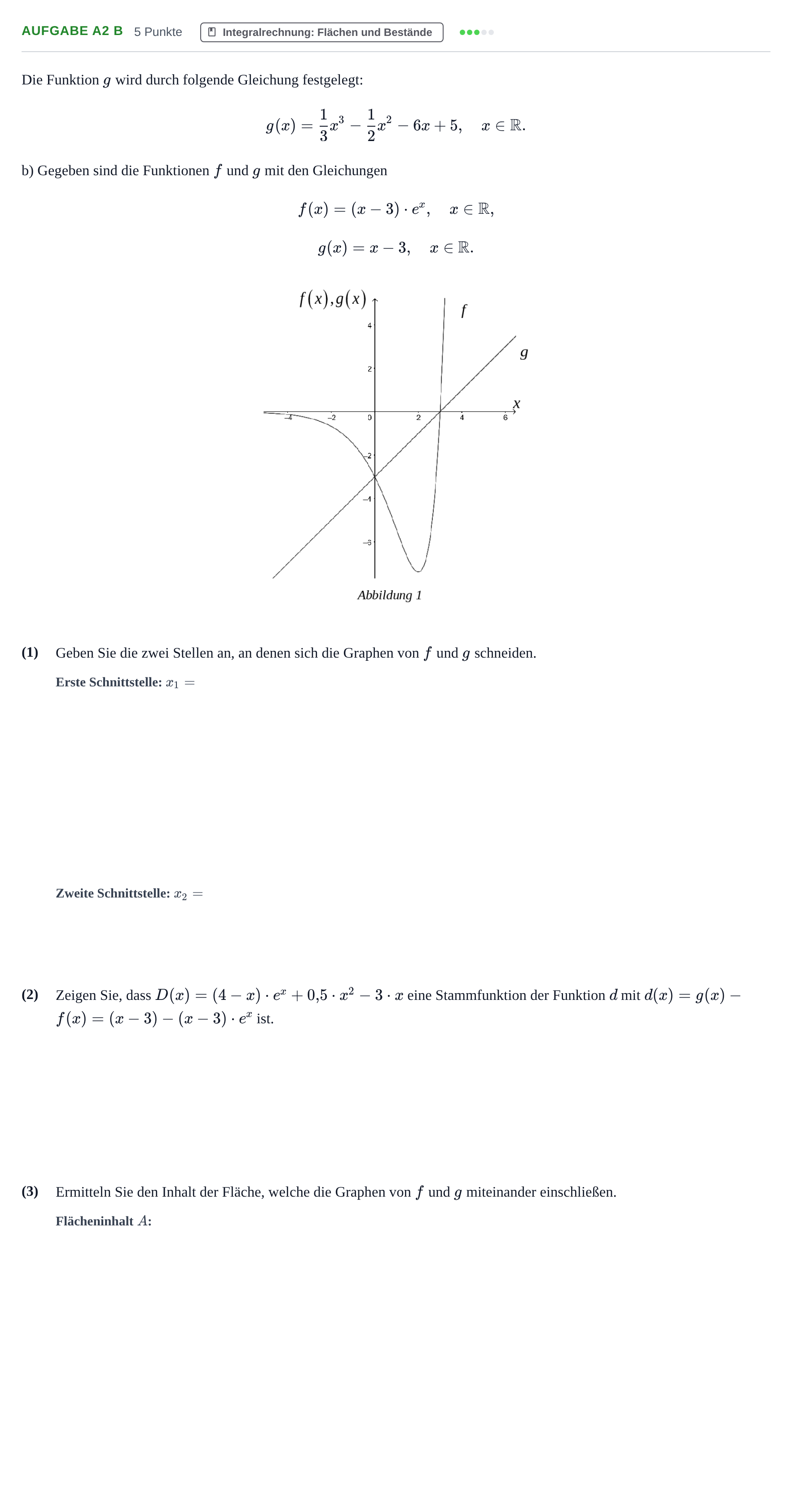 Aufgabenstellung: Aufgabe A2 b · Abitur NRW Mathematik GK · Haupttermin · GTR 2022