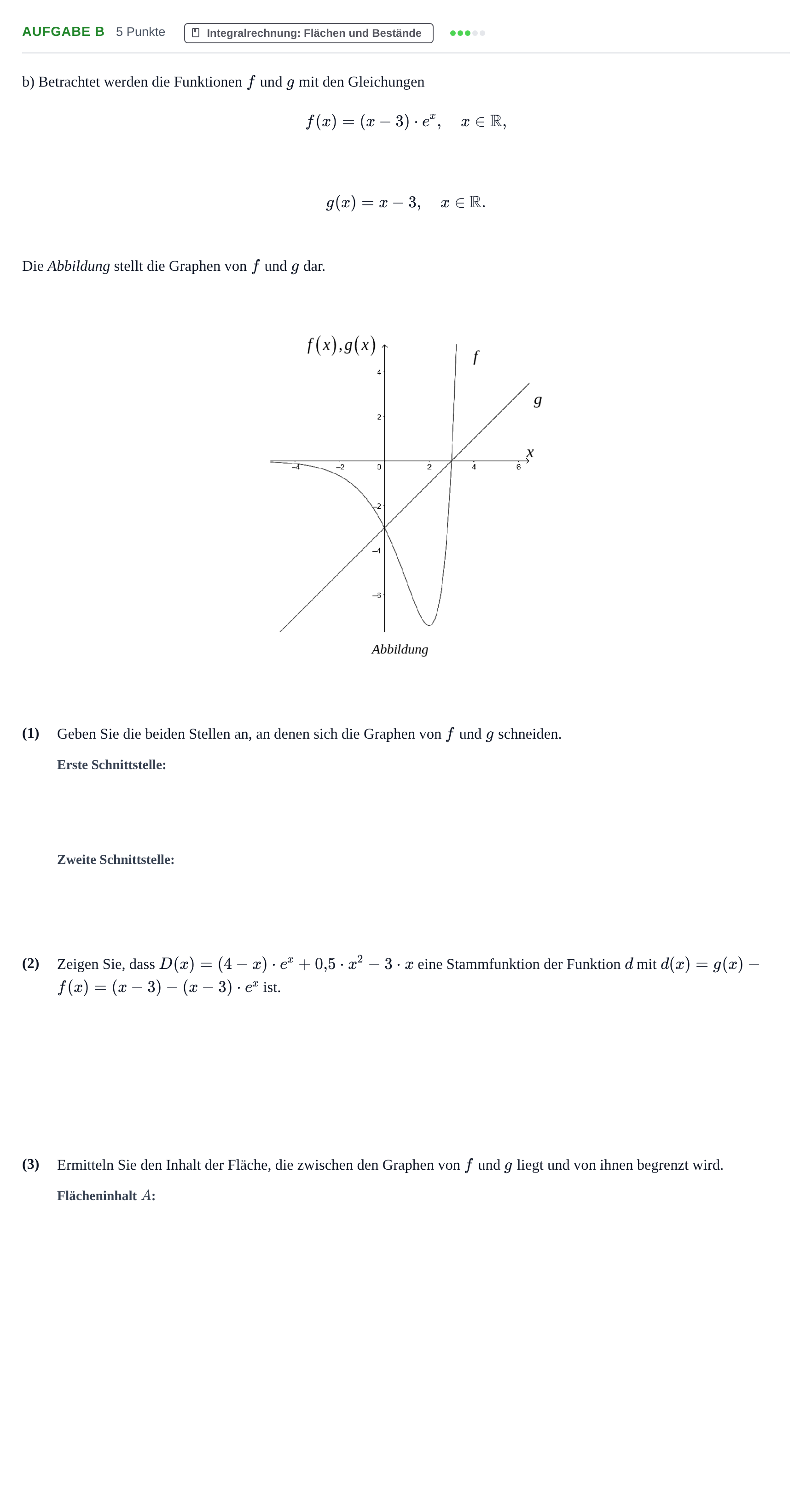 Aufgabenstellung: Aufgabe b · Abitur NRW Mathematik GK · Haupttermin · GTR · Weiterbildungsk 2022